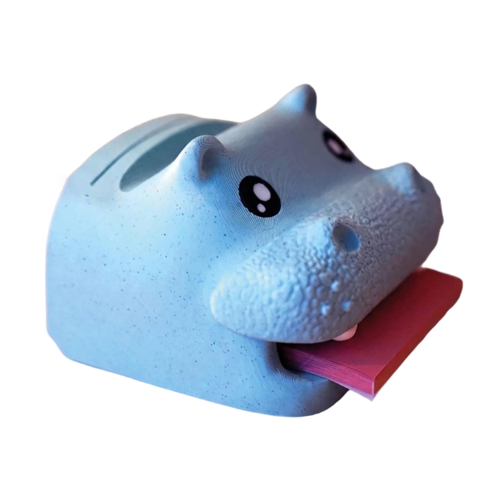 Glifora Highland Cow Note Holder - Sticky Note Holder and Dispenser with Stencil Set, Desk Hippo-Campus Organiser with Pen Holder and Photo Slot, Office Desk Accessory