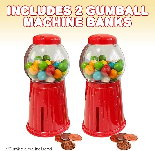 Miniatura 9 de ArtCreativity Máquina de chicles para niños, juego de 3, mini dispensador de caramelos de goma de mascar de 6.5 pulgadas, banco de monedas único