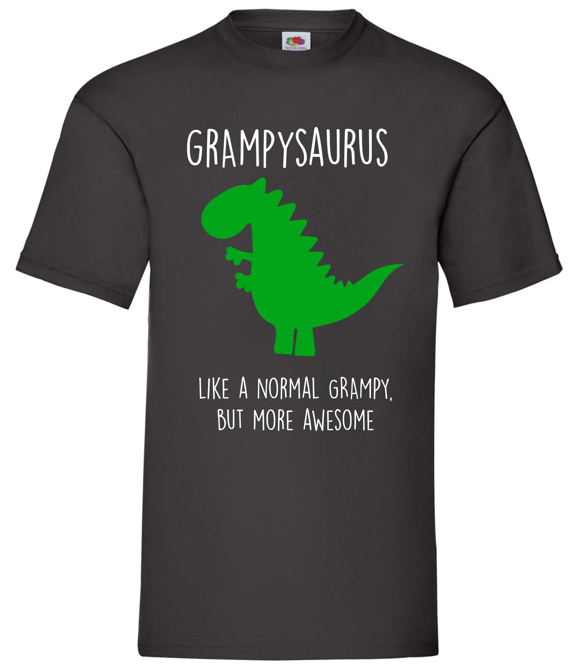 60 Second Makeover Men's Black Limited Grampysaurus, Like A Normal Grampy But More Awesome, Dinosaur Tshirt