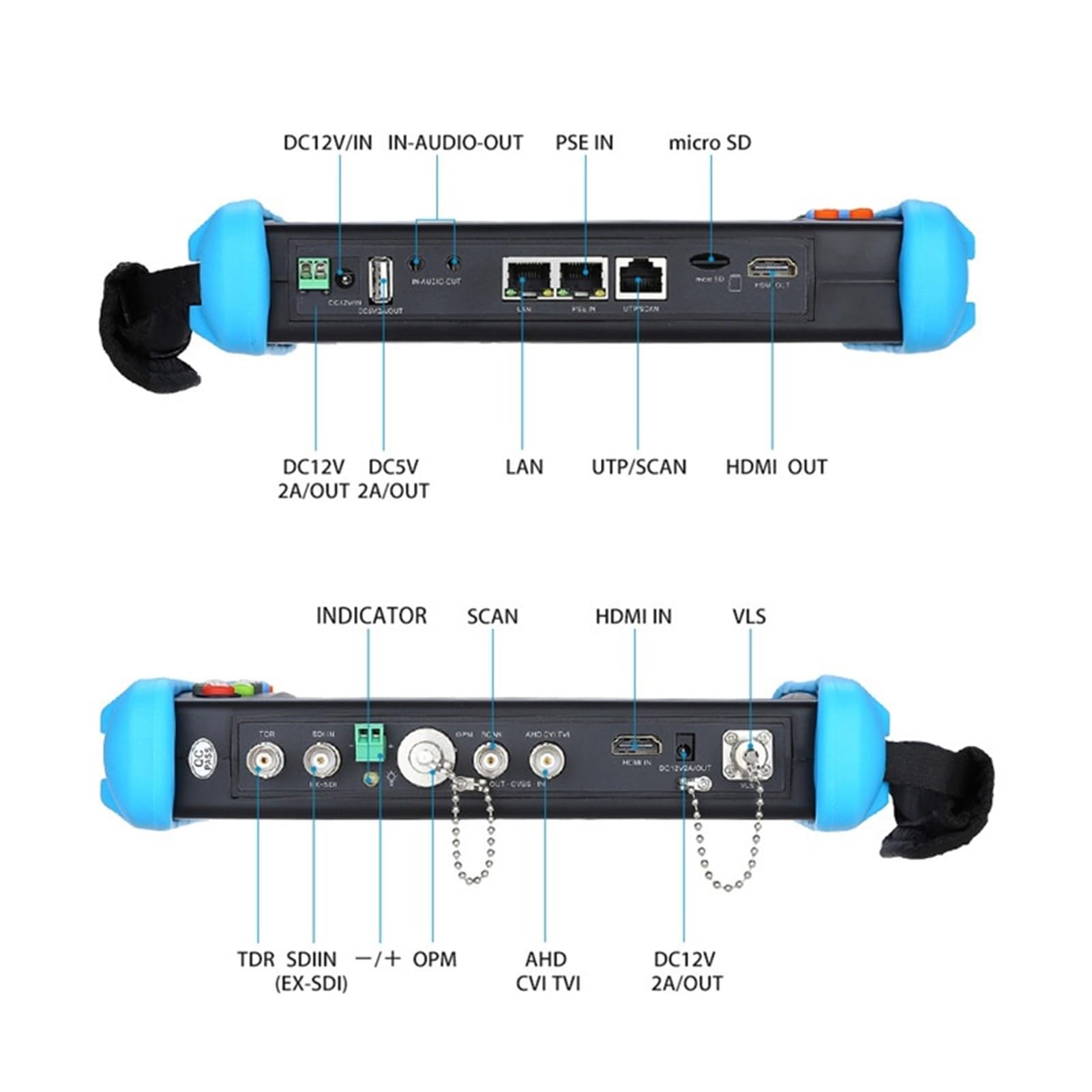 Tester per analizzatori CCTV Network Connect IPC9800MOVTADHSPlus+ Strumento di ingegneria con funzionalità complete Tester for videosorveglianza rete coassiale con touch screen/display LCD