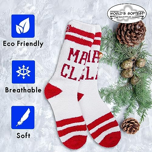Image of World's Softest Cozy Collection Crew Socks - Smooth Multi Colors Cozy Socks - Knit Top Holiday Spirit Fashion Socks