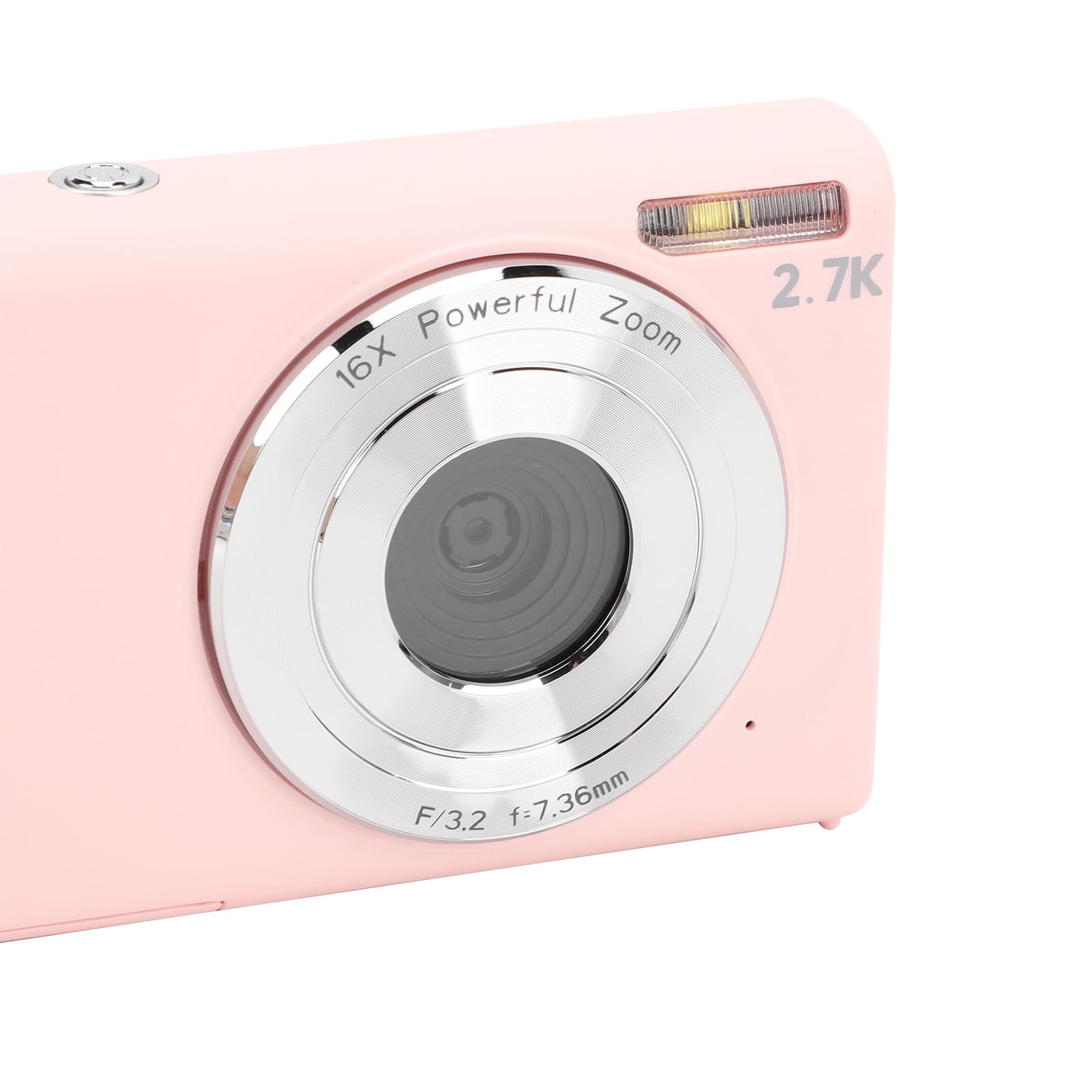 Cámara digital compacta de 2.7 K, 48 MP, función automática, zoom de 16x, pantalla de 2.8 pulgadas para entusiastas de los viajes, vloggers y principiantes (Roseate)
