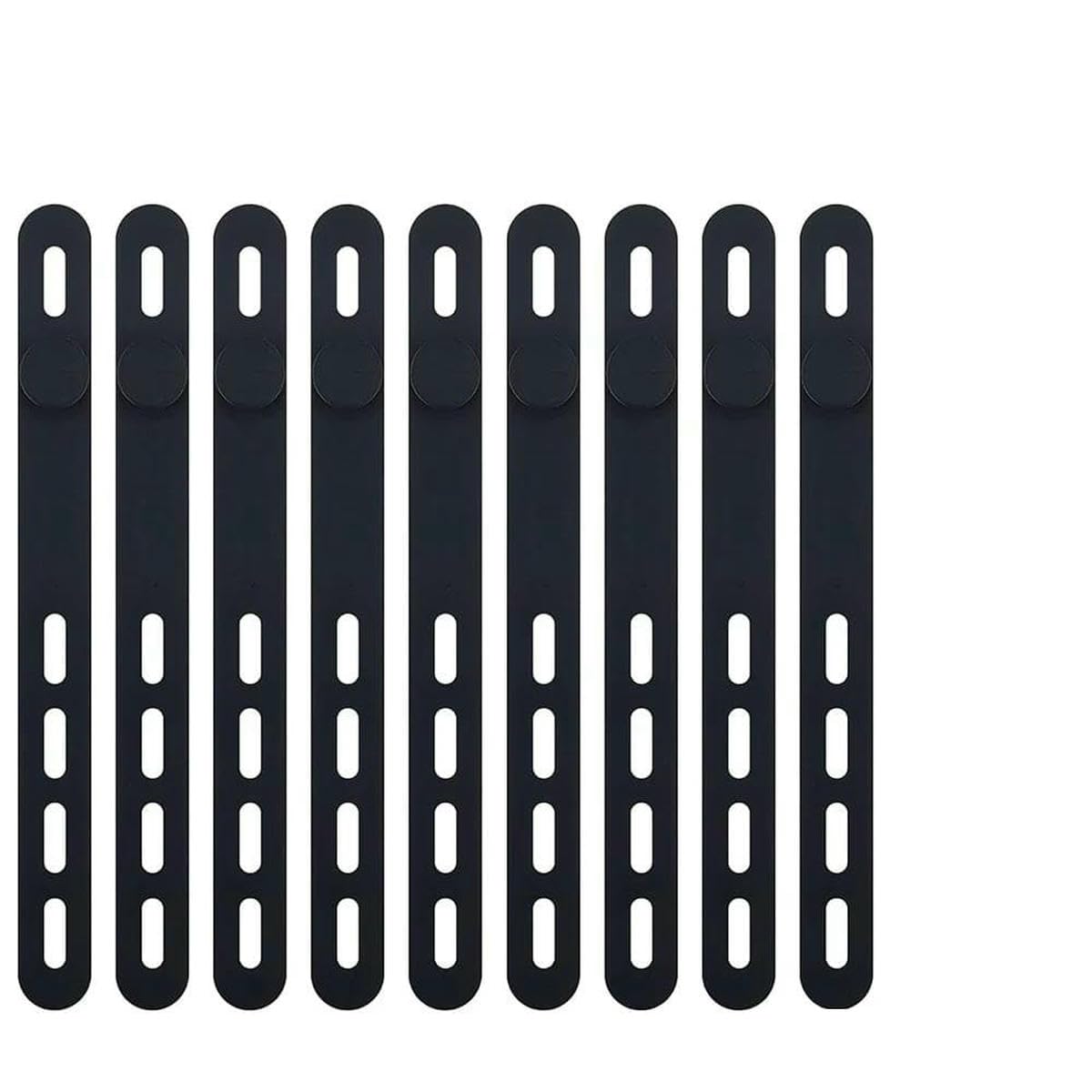 Soft Silicone Cable Ties Elastic Adjustable Cable Straps Cord Bundle Organizer Wrap Reusable Wire Management with Lock Buckle-L- 14x1.2cm-30pcs