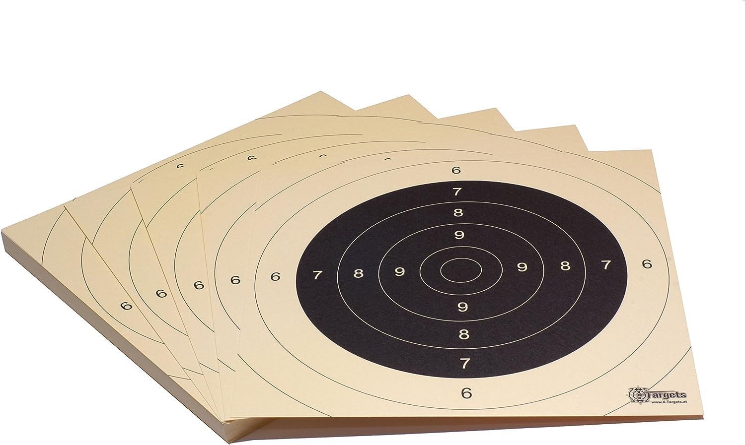 X-Targets Ensemble de cibles 140 pièces Standard/Duel Target / 52x55 cm et 26x26 cm/Carton de cibles de tir 200 g/m² Chamois