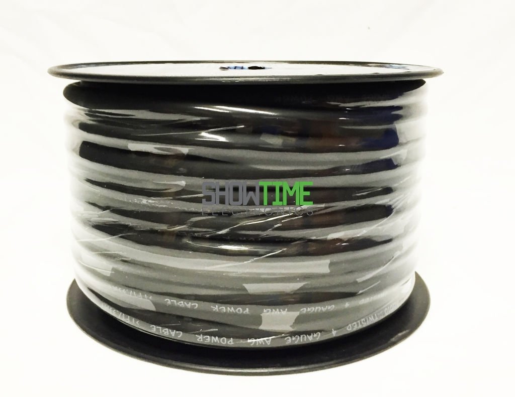 Sky High Car Audio 100' Foot BLACK CCA 4 Gauge Power/Ground Wire/Cable SHCA