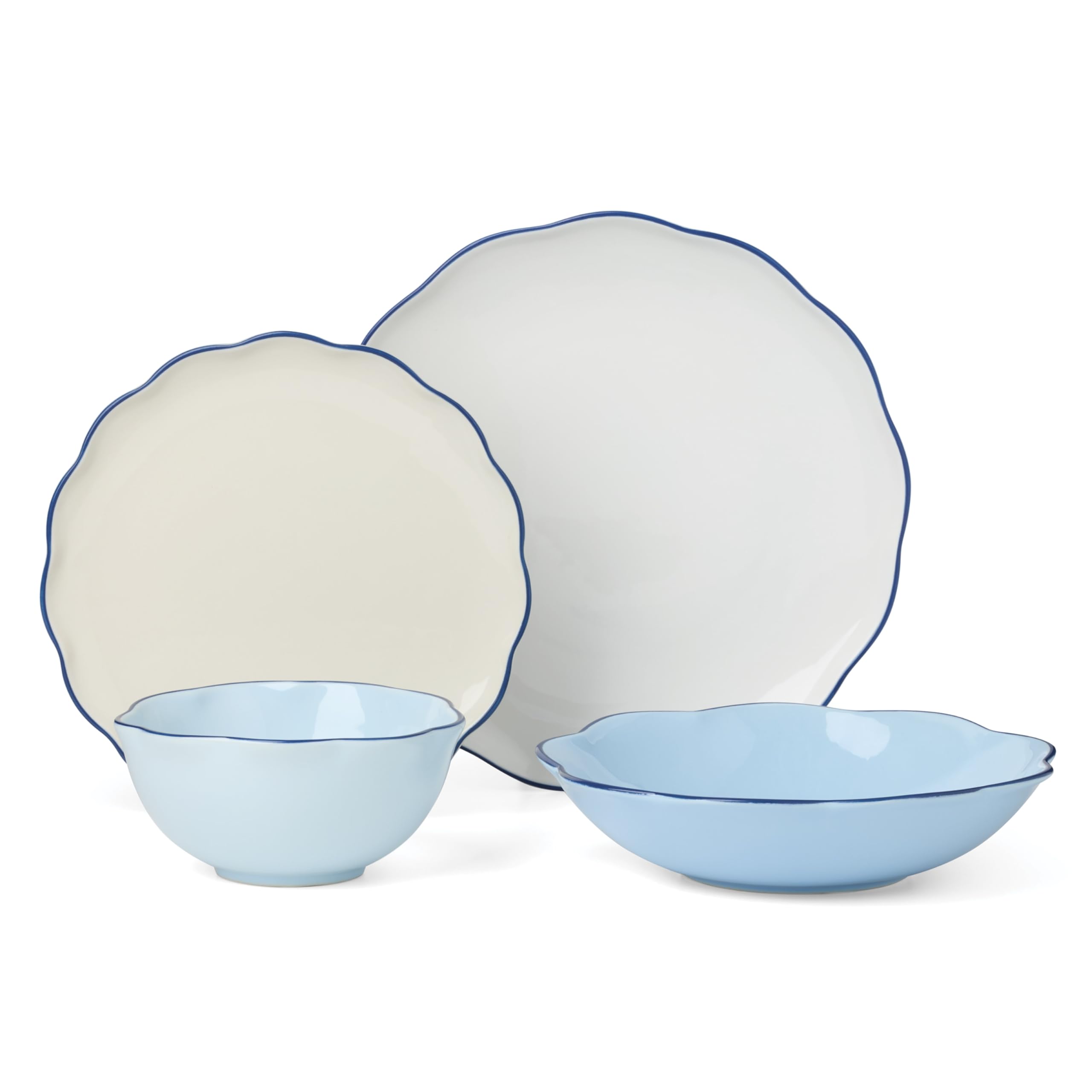 Amazon.com | Kate Spade Dinnerware Set, Garden Party Blue 16-Piece