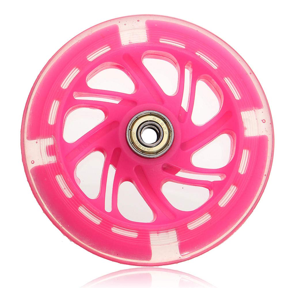 Unbekannt LED Flash Light Up Wheels For Scooter Inline Skates 120mm (Pink)