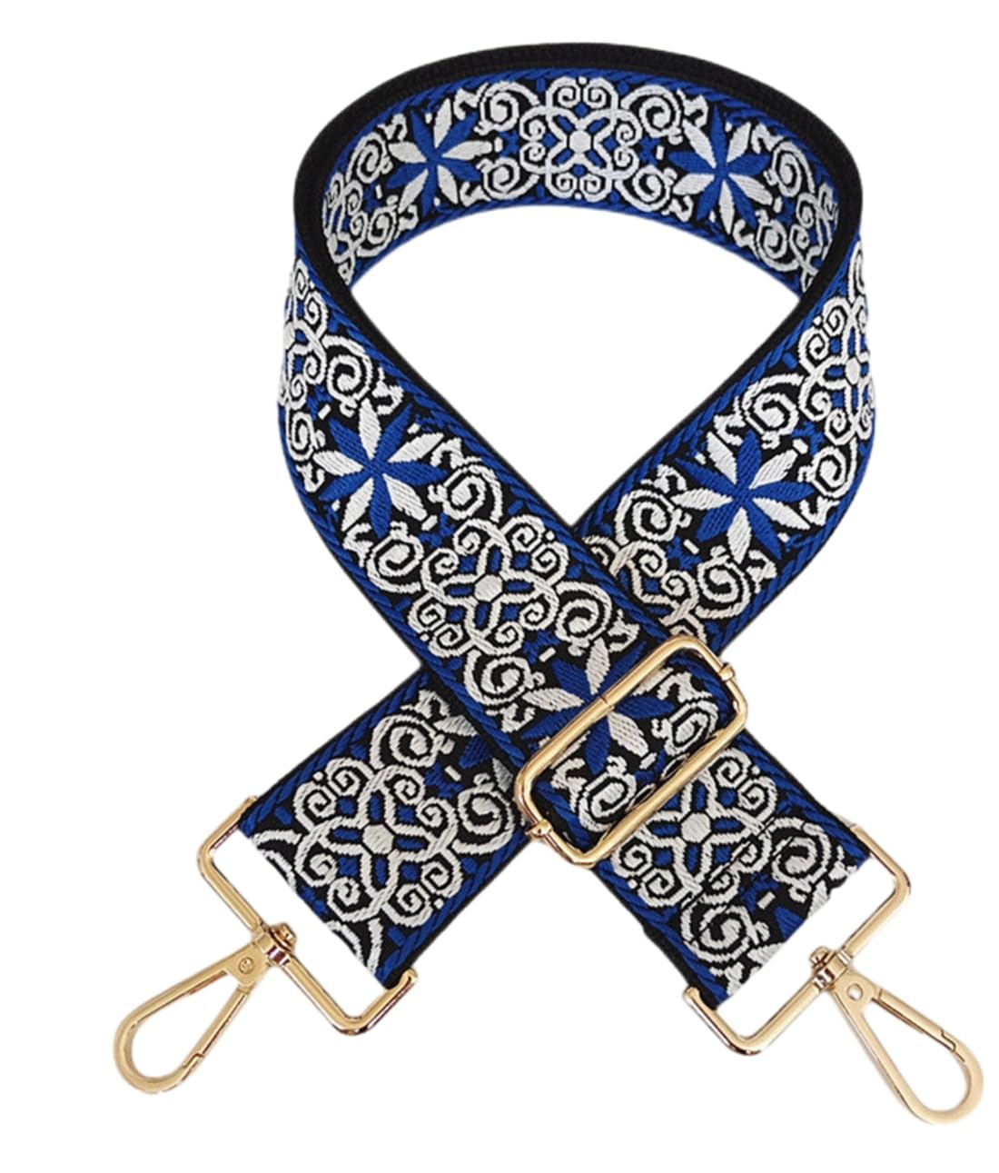 Purse Strap Star Flower Pattern Trendy Bag Strap Replacement Adjustable Jacquard Belt for Purse Crossbody Guitar CameraBags (Blue)