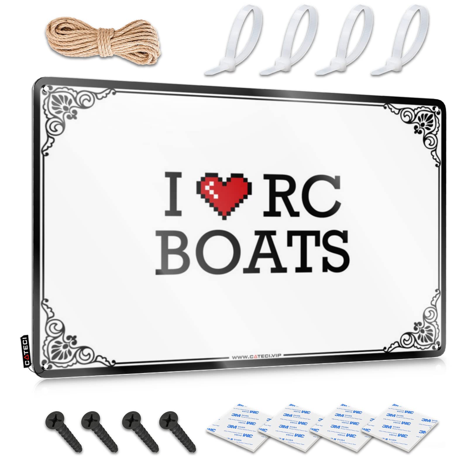 Fzfn Men's Colour Decoration Simple Sports Reusable I Love Rc Boats - Vintage Wall Decor For Playroom(20X30cm)