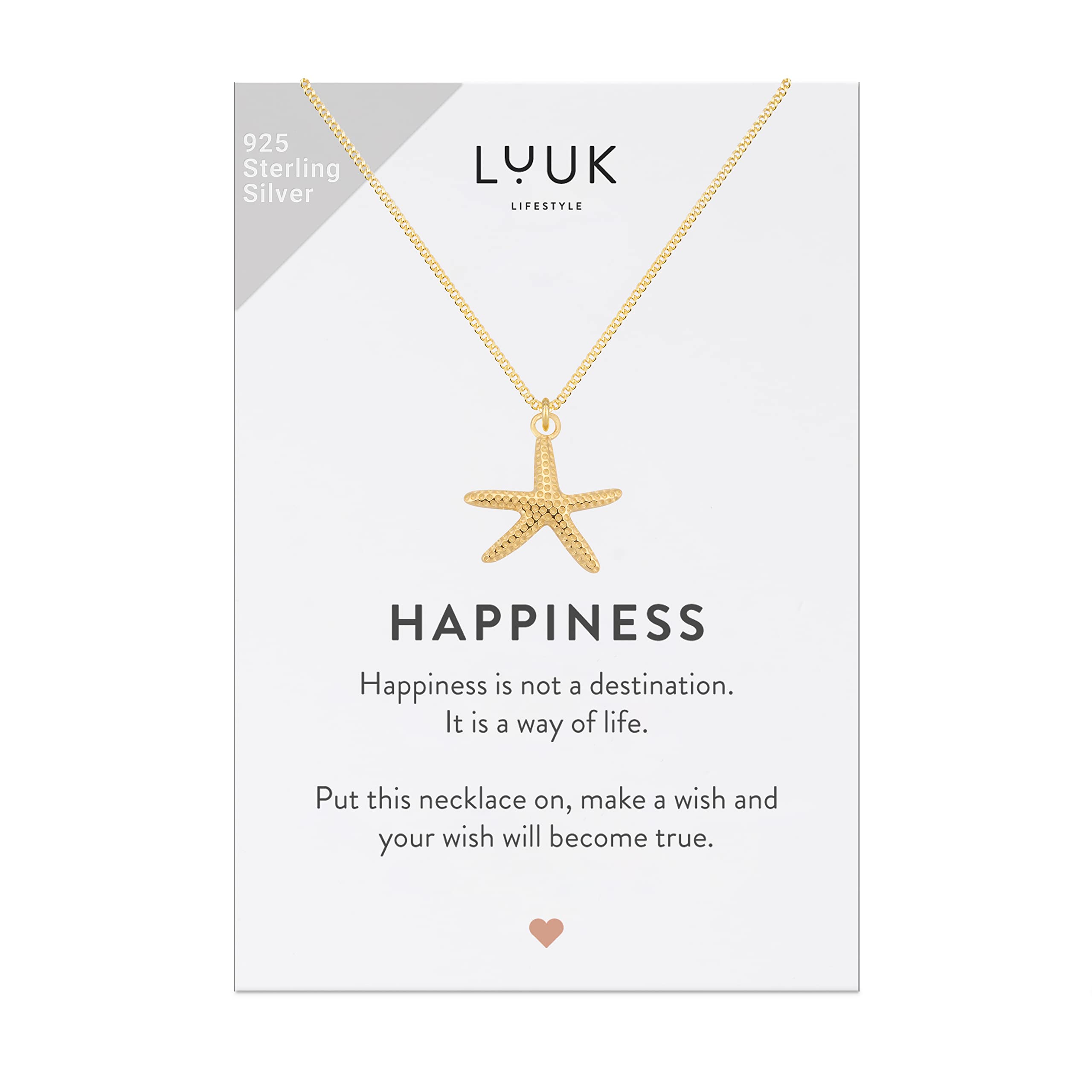 LUUK LIFESTYLECollares de plata ley 925 para mujeres con diferentes colgantes, joyas de moda para verano, vacaciones, amantes del océano, mar, idea de regalo para novia, color plata, oro rosa dorado