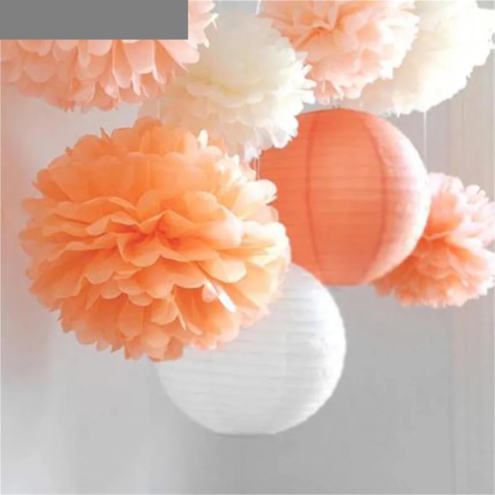 Pompones De Papel 5 Uds 10/20/30cm Pompones De Papel Tisú Fondo De Fiesta Pompones Flores Decoración De Boda(Coffee,30cm(12inch))