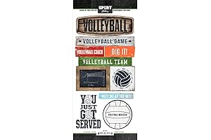 Vibrant Volleyball Memories Preserved: Scrapbook Customs Wood Stickers