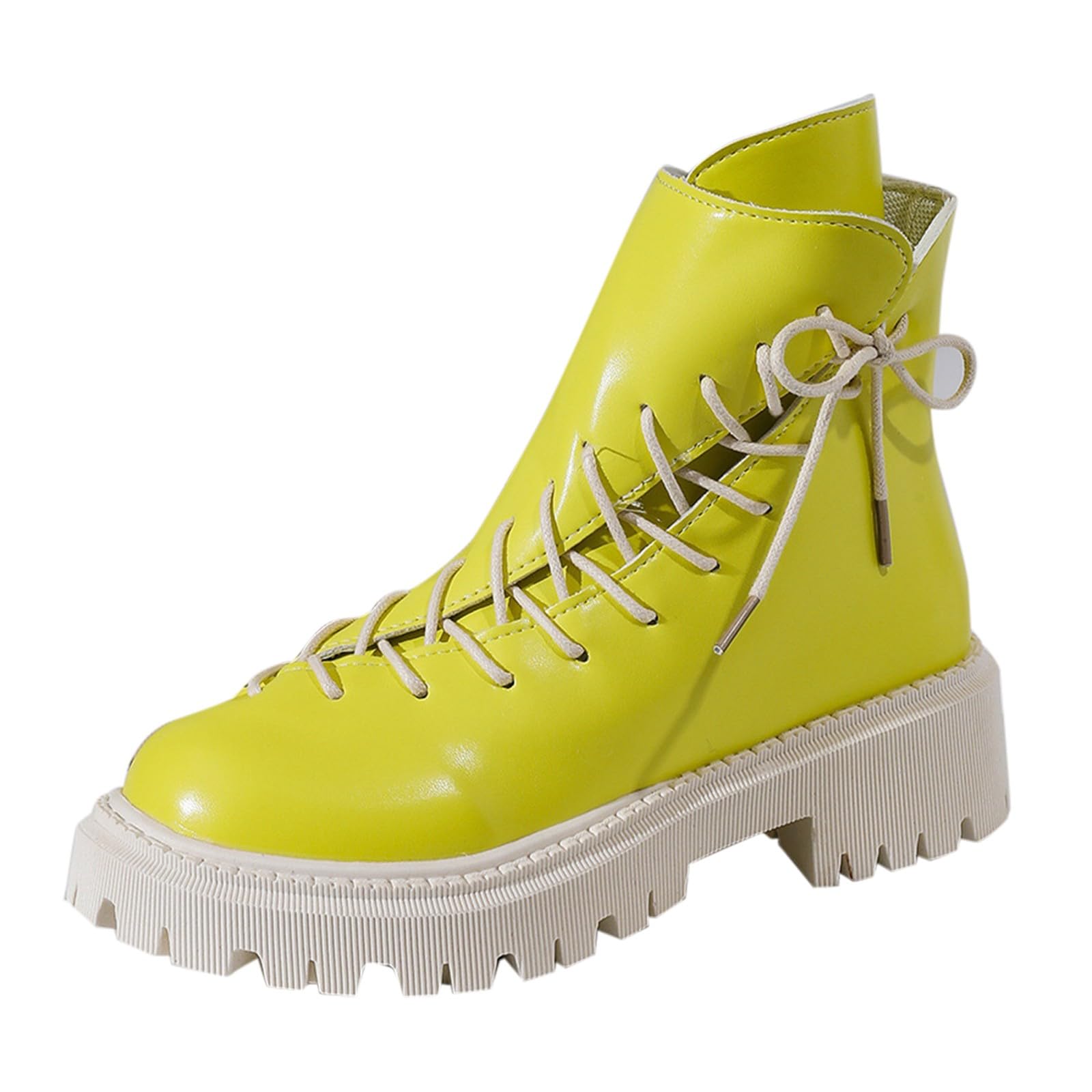 Botines de piel con cordones para mujer, con tacón de bloque