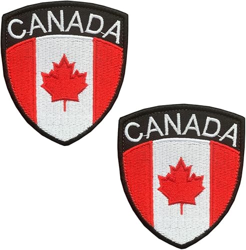 2 parches bordados de la bandera de Canadá para coser en canadienses escudo de hojas de arce parche nacional para chaquetas jeans jersey