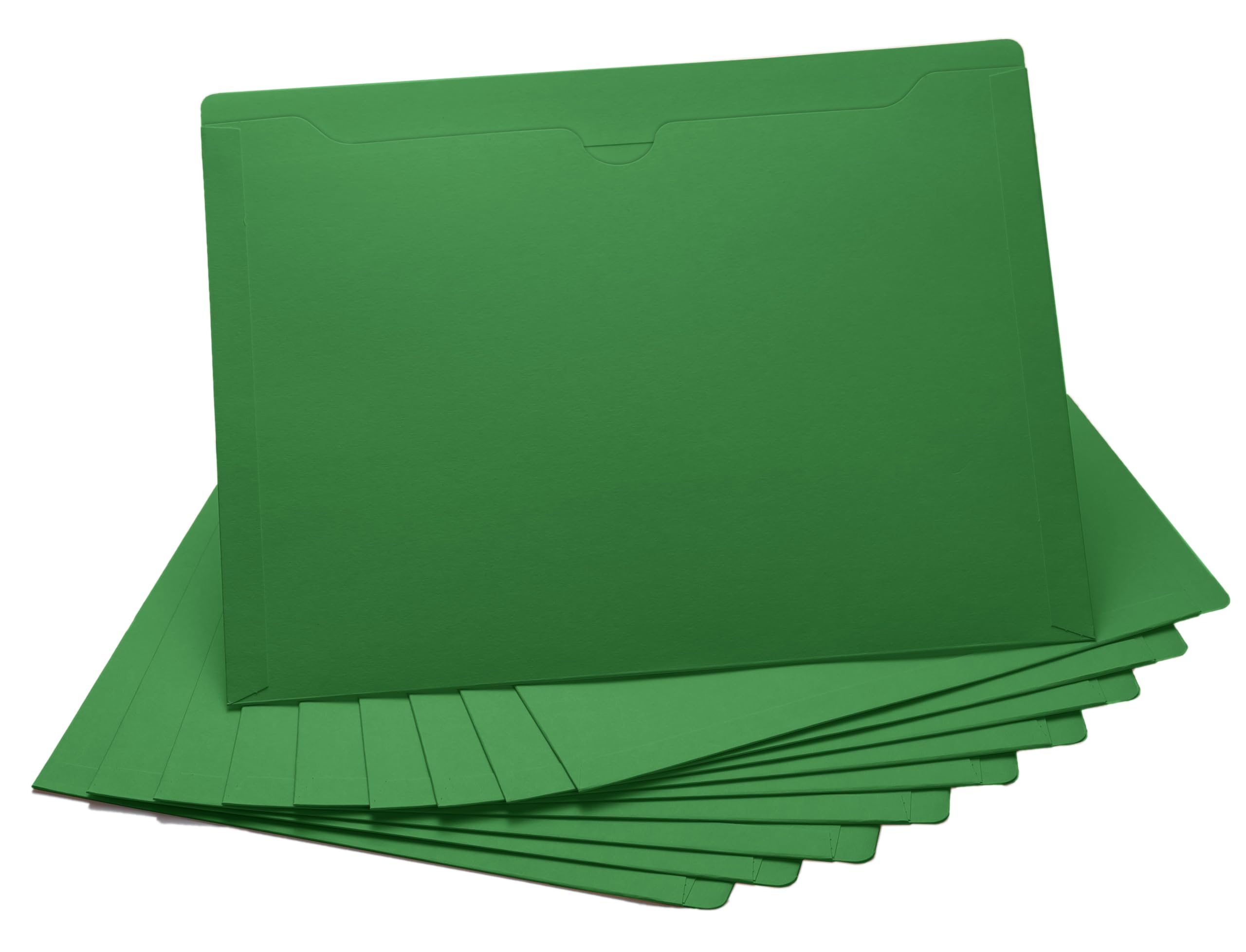 Green File Jackets, Flat-No Expansion, Letter Size, Reinforced Straight-Cut Tab, 10 Pack