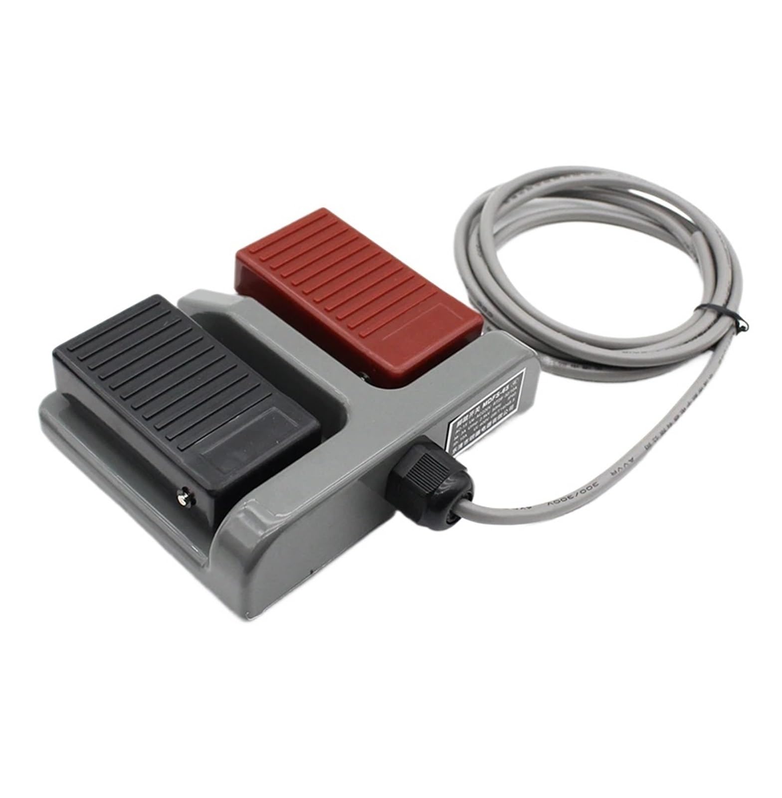 1 x przełącznik nożny MDFS-65 podwójny przełącznik nożny do samodzielnego resetowania z przewodem 3A/220VAC (USB)