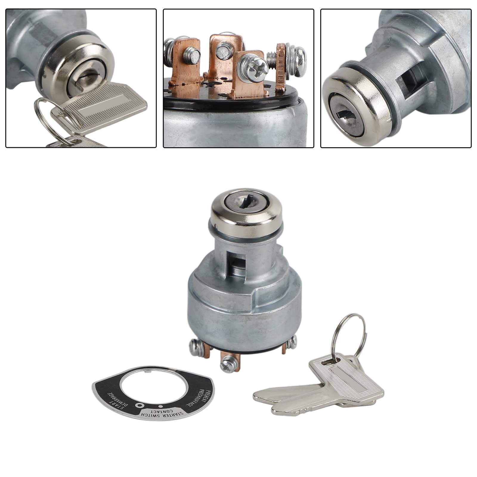 Topteng Interrupteur d'allumage 933110-00200 933110-00100 pour Yanmar 3TNV76 3TNV76-NBK 3TNE74 3TNE74-G1A, pour Yanmar Excavator C50R C60R C80R B08-3