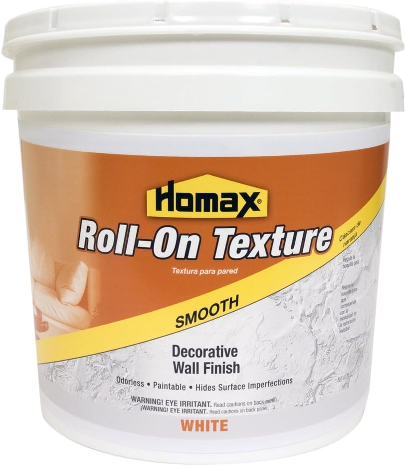 HomaxDecorative Roll On Wall Texture White, Smooth Finish, 2 gal, 256 Fl Oz (Pack of 1)