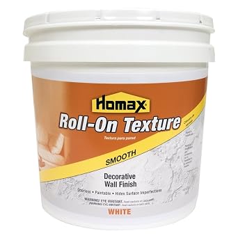 Homax Decorative Roll On Wall Texture White, Smooth Finish, 2 gal, 256 Fl Oz Pack of 1
