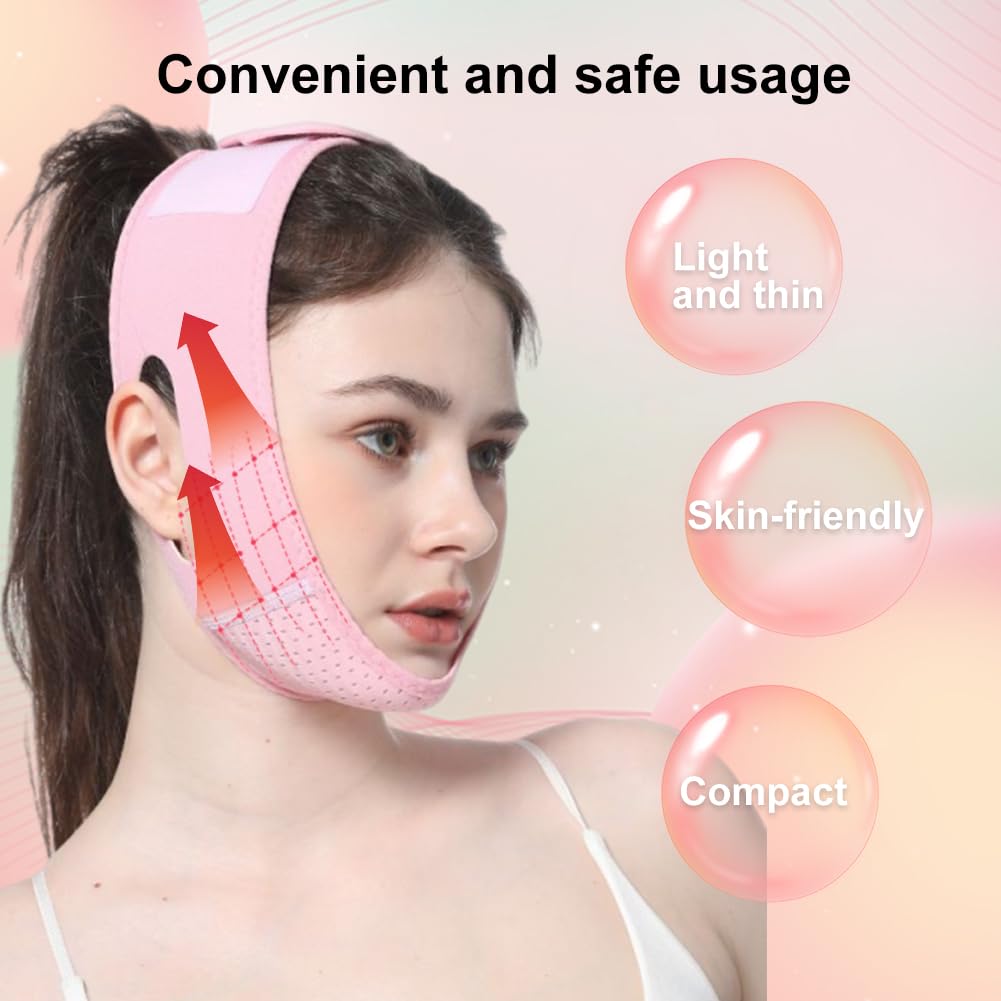 V Line Lifting Mask, Anti-Aging Chin Strap for Firm Lifted Skin Breathable and Comfortable Face Slimming Strap - Image 3