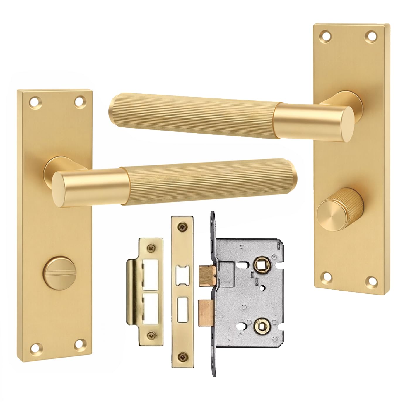 Golden Grace Victorian T-Bar Bathroom Handle, Satin Brass 150x40mm