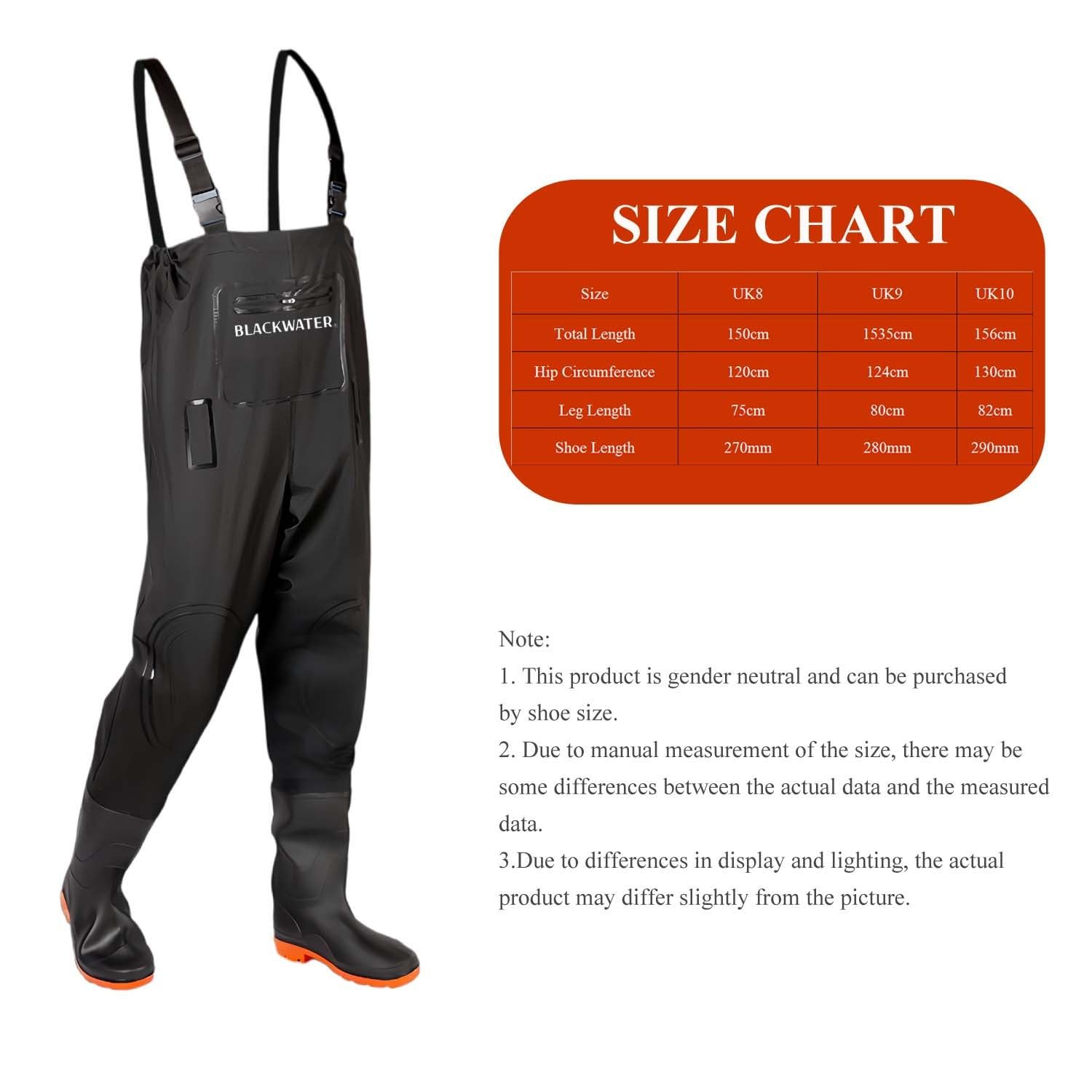 Pesca petto Trampolieri Taglie 8 9 10 Impermeabile Fly Nero Stivali Foderato Termico Floccato Foderato Caldo Isolato Stagno Auto Wsh Power Washing Nero Con Welly Welly Stivali Gomma PVC Caccia