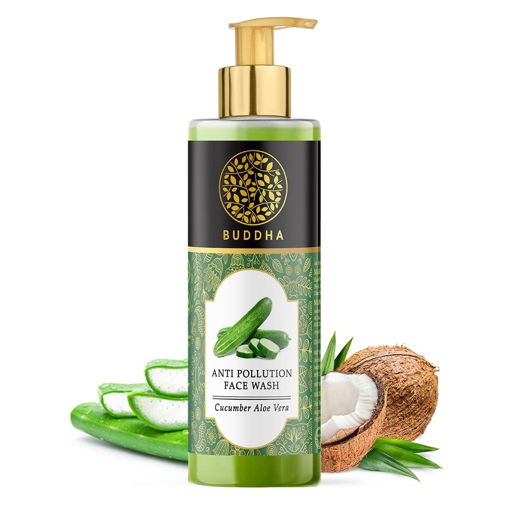 Buddha Natural Pollution Face Wash - (150 ML) - 100% Ayush Certified - Removes Pollutants, Urban Dust, Smog, & Absolute Detox Facial Cleanser Deep Clean Face Wash - Skin Care