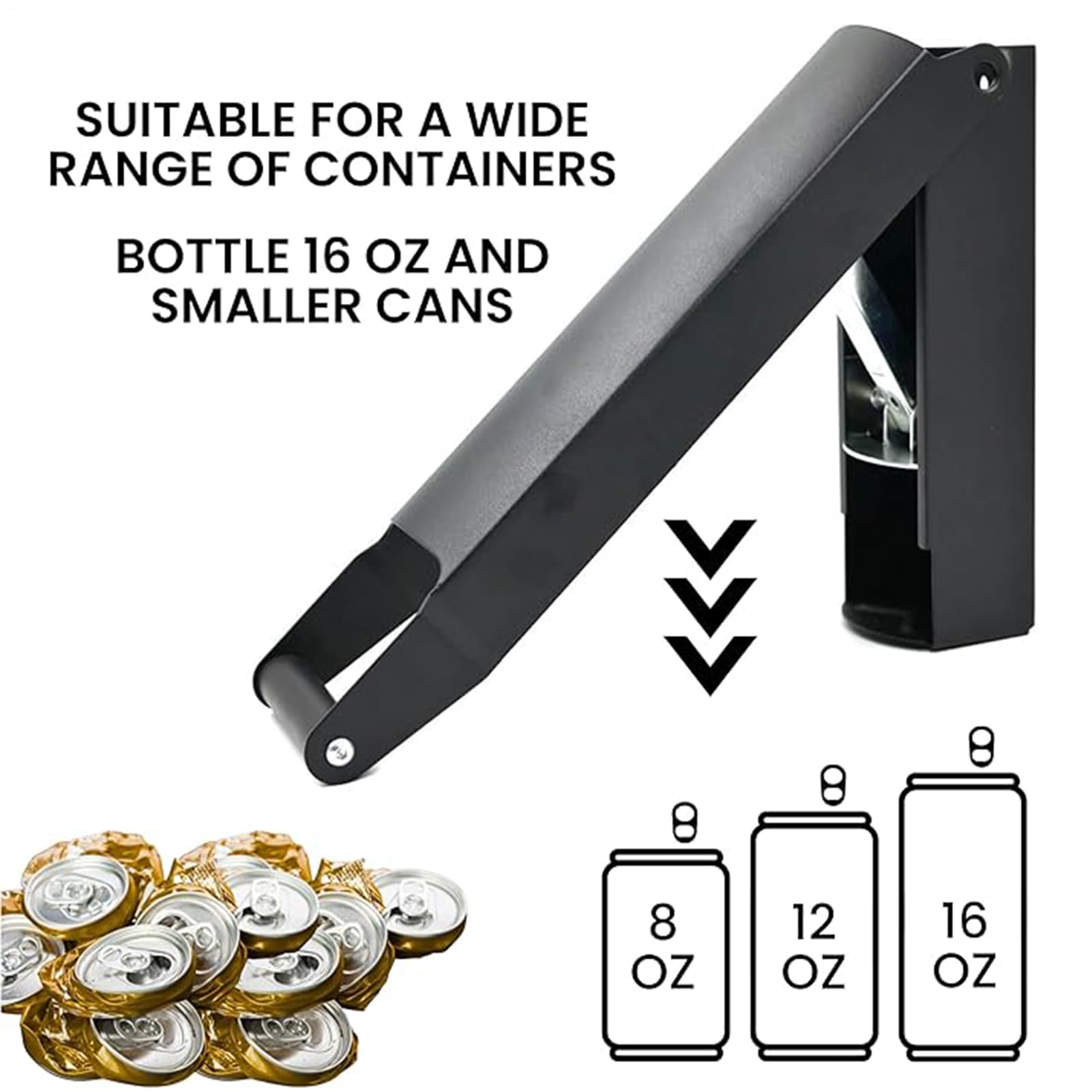 Dosenzerkleinerer aus Aluminium, zur Wandmontage, robustes Küchenhelfer, umweltfreundlicher Abfall für Outdoor-Aktivitäten, Freunde, Partys, Zuhause, Haushalt