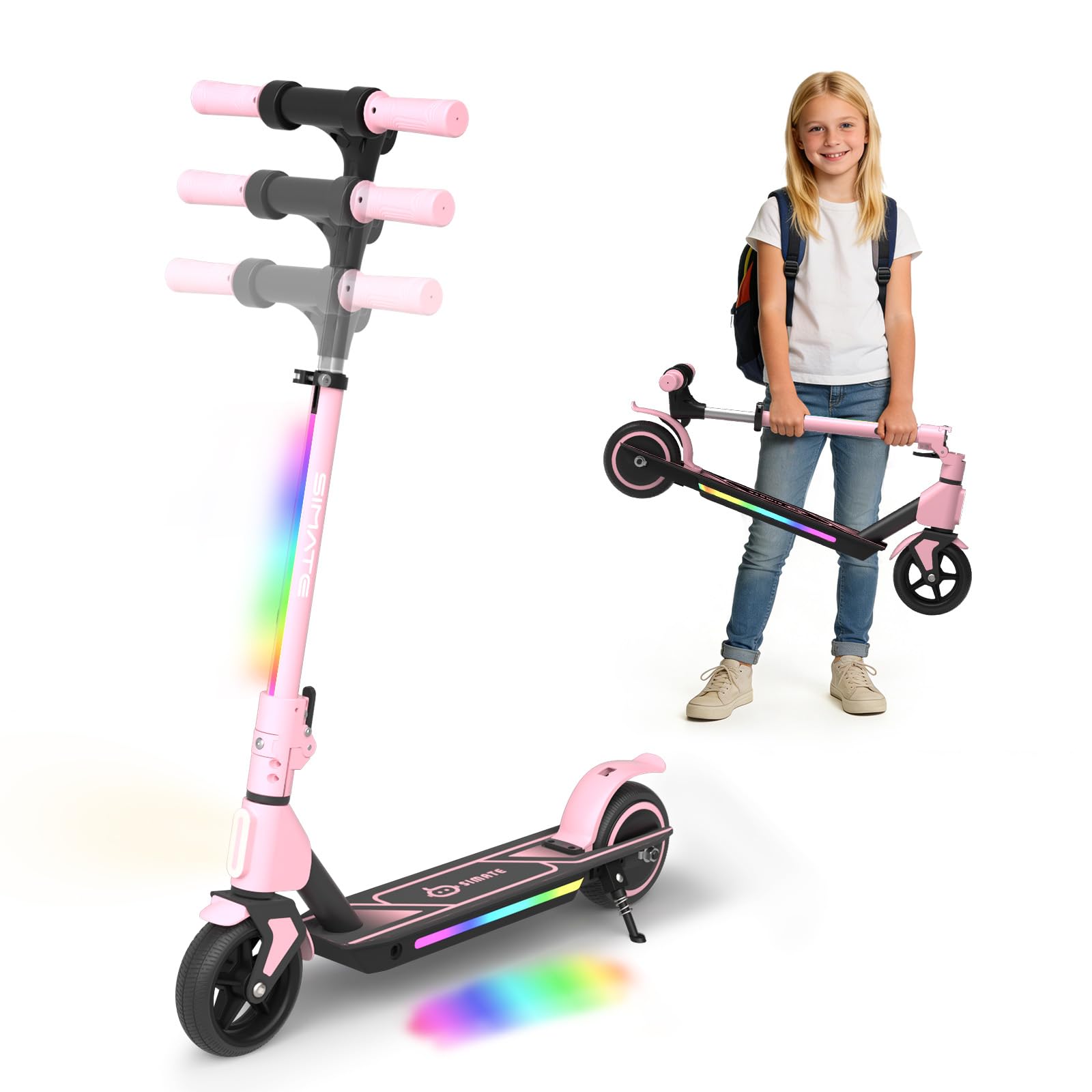 SIMATE Electric Scooter for Kids Ages 6-14, 3