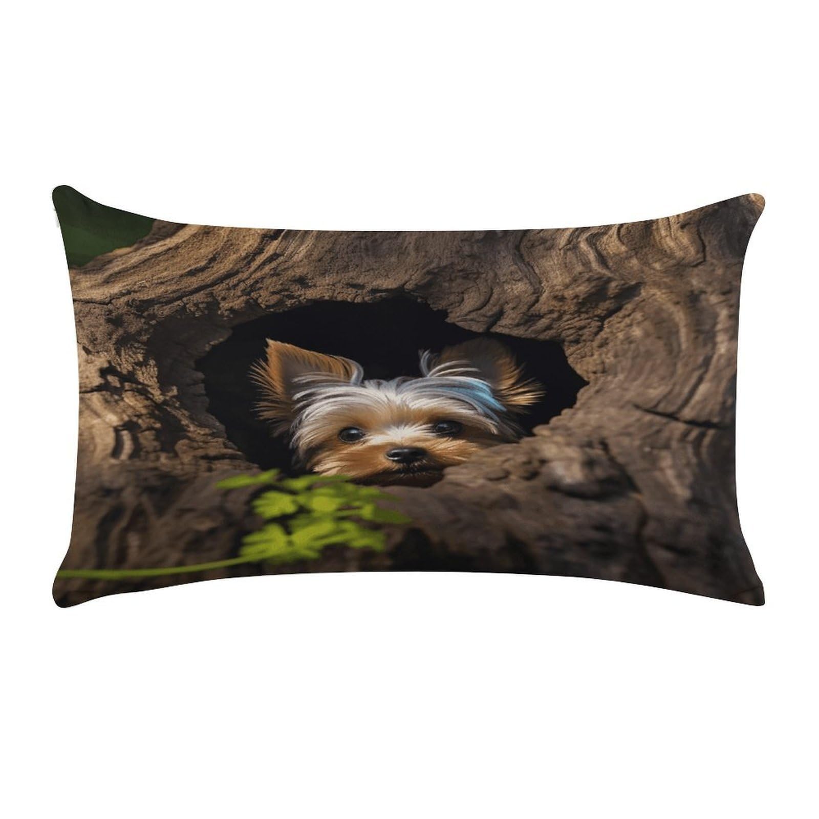 Fodpand Style A Little Yorkshire Terrier Nestled In A Tree Hole Pillow Cases Set Of 1 Extra Soft Pillow Protectors With Hidden Zipper Perfect For Hotels, Guest Rooms,Bedroom 12X20 Inches Pillows Not Included