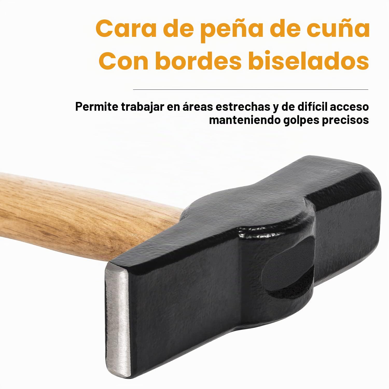 000811-1000 Martillo de forja 1000 g (000811-1000) Herramienta de forja profesional para trabajar metales