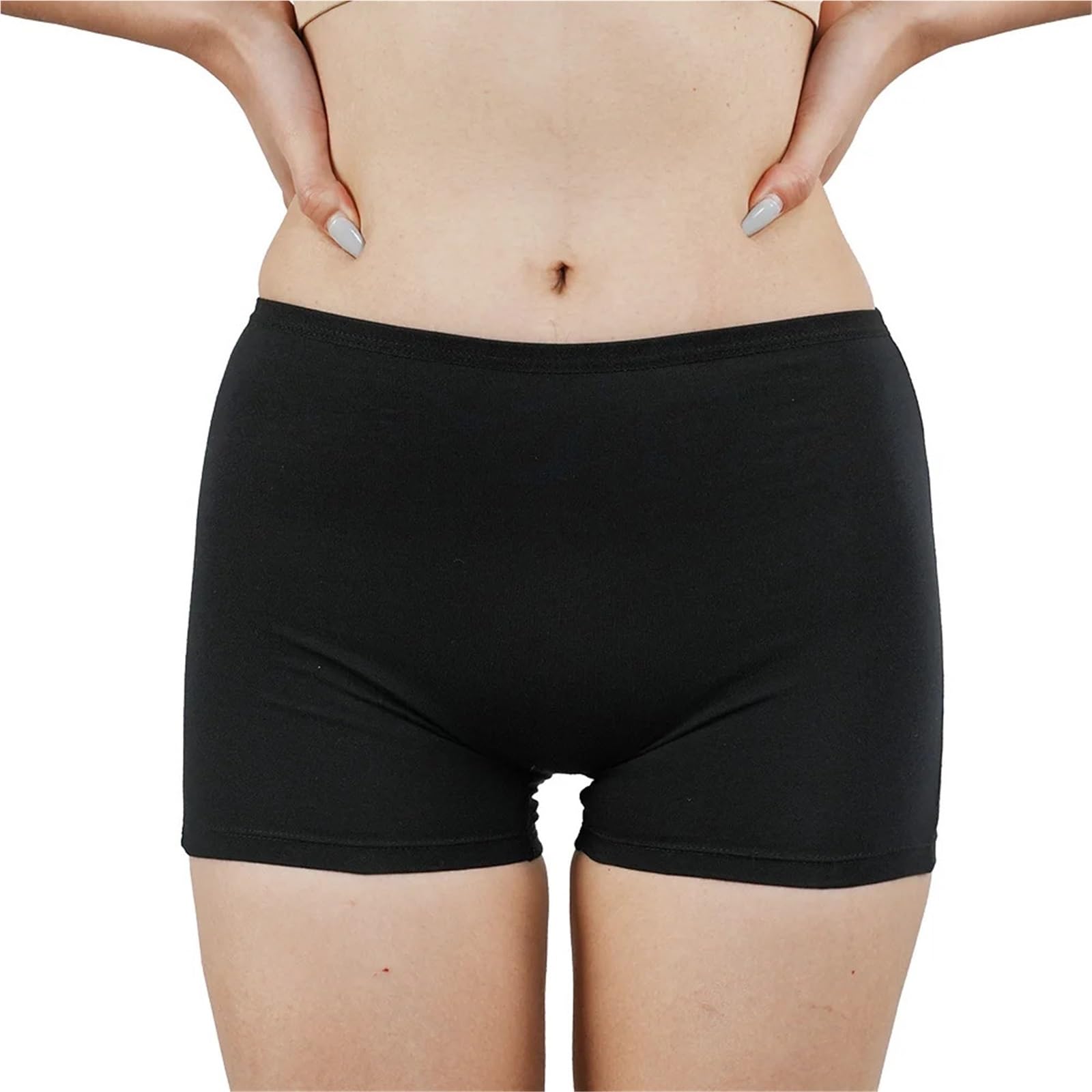 Lot de 3 Culottes de sécurité d'été for Femmes, sous-vêtements en Coton, caleçons Boxeurs sans Couture, Lingerie Convient pour Le Bottoming, Le Yoga, Le Cyclisme(BlackBeigeLightPink,3_6XL)