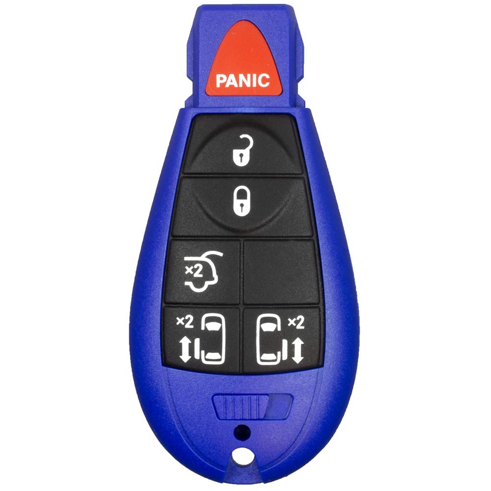 1 New Blue Keyless Entry 6 Buttons Remote Start Car Key Fob Fobik M3N5WY783X, IYZ-C01C For Town Country Dodge Grand Caravan Volkswagen Routan