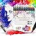 Produktbild Filzstifte set kinder erwachsene brush pen set pinselstifte 24 farben aquarellstifte handlettering stifte-24 fineliner Pinselstift mit 2 wassertankpinsel 16papier für Bullet Journal,Manga,Kalligraphie
