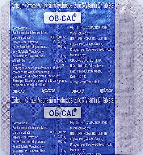 OB Cal - Strip of 15 Tablets