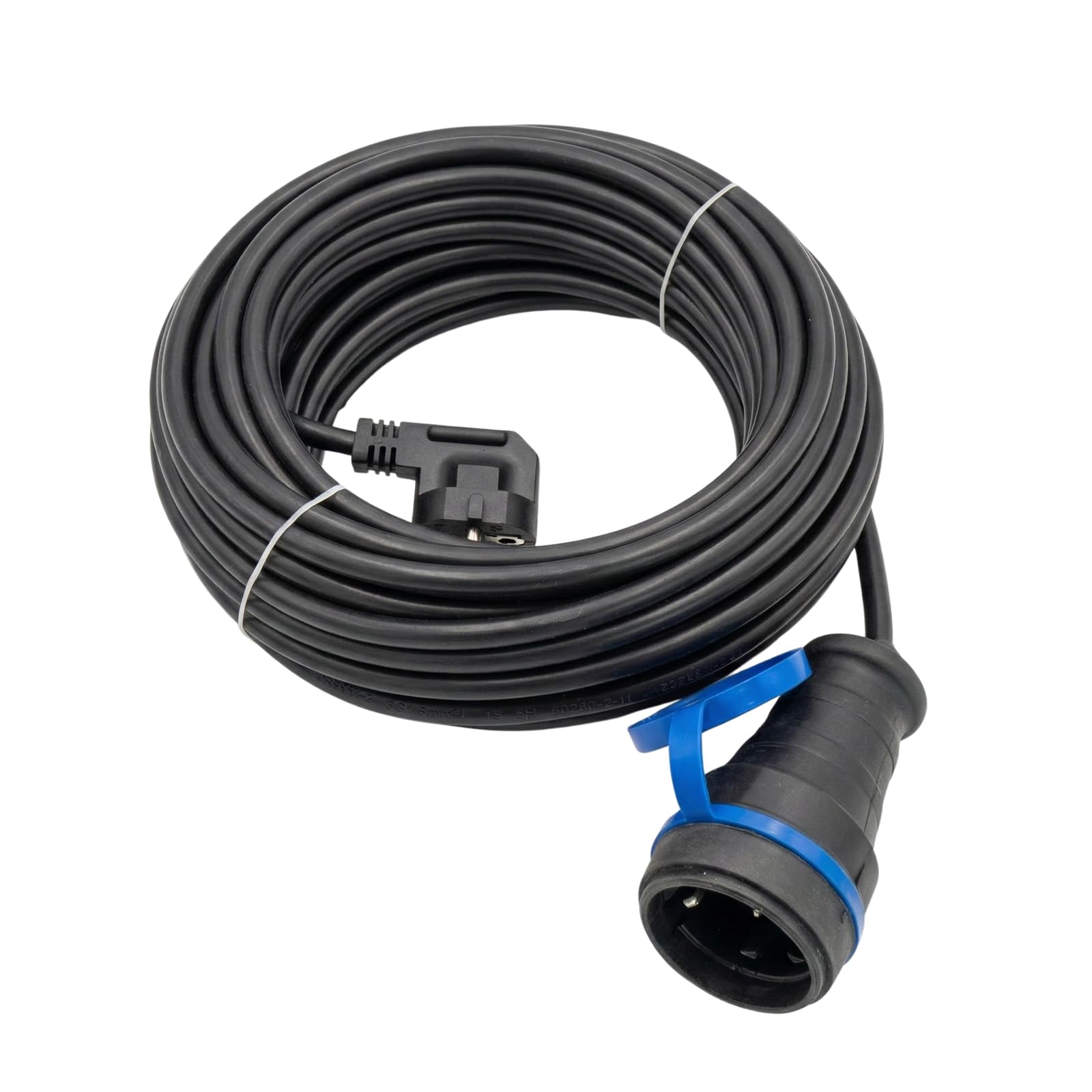 Premium przedłużacz IP44 na zewnątrz – wytrzymały kabel zasilający z PCW z innowacyjną blokadą i nasadką – kabel z zestykiem ochronnym do ogrodu i na zewnątrz – czarny, 20 m