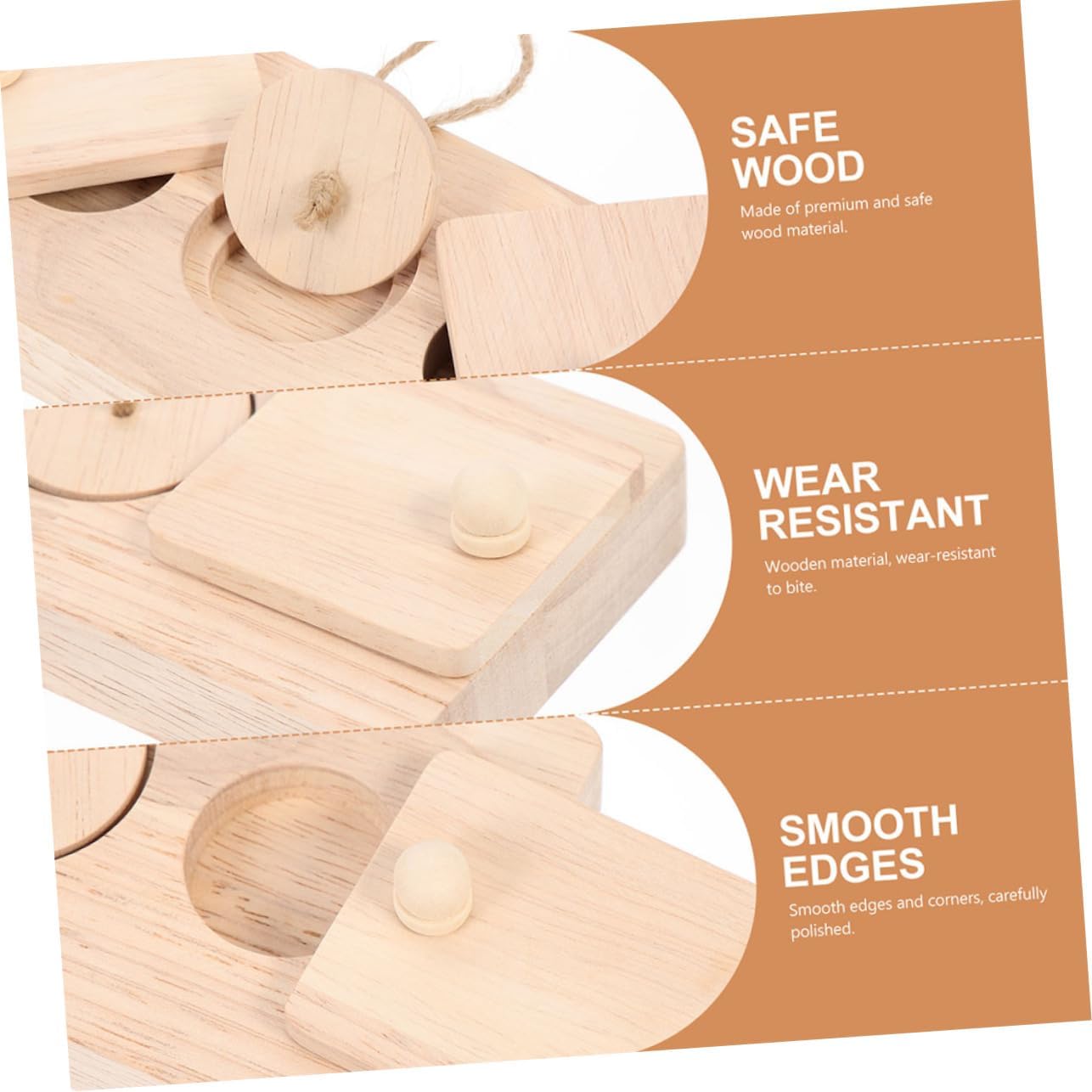 2pcs Wooden Hamster Toys Treat Hideout Interactive Chewing Pet Cage Decor for Hamsters Small Animals