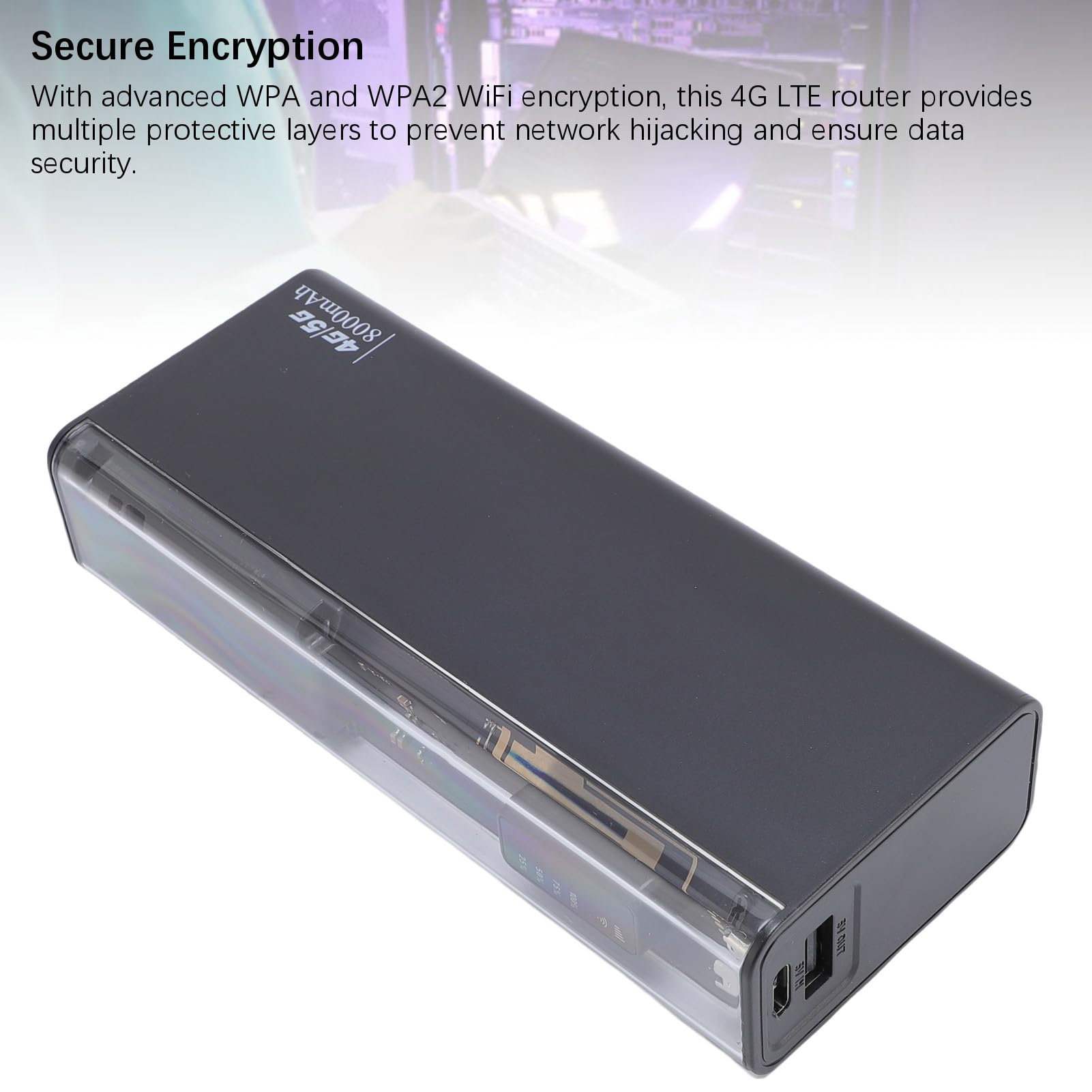 Tosuny Router Hotspot Mobile 4G LTE, 10 Dispositivi 300Mbps, per Utilizzo | Portable WiFi for Travel, 8000mAh Battery, EU Version, for Europe Africa Southeast Asia