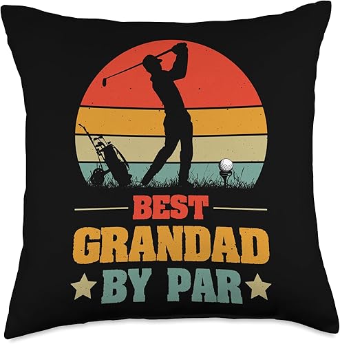 Father's Day 2023 Best Grandad By Par Best Par for Grandads Who Love Golf - Almohada para el día del padre, 18 x 18 pulgadas, multicolor