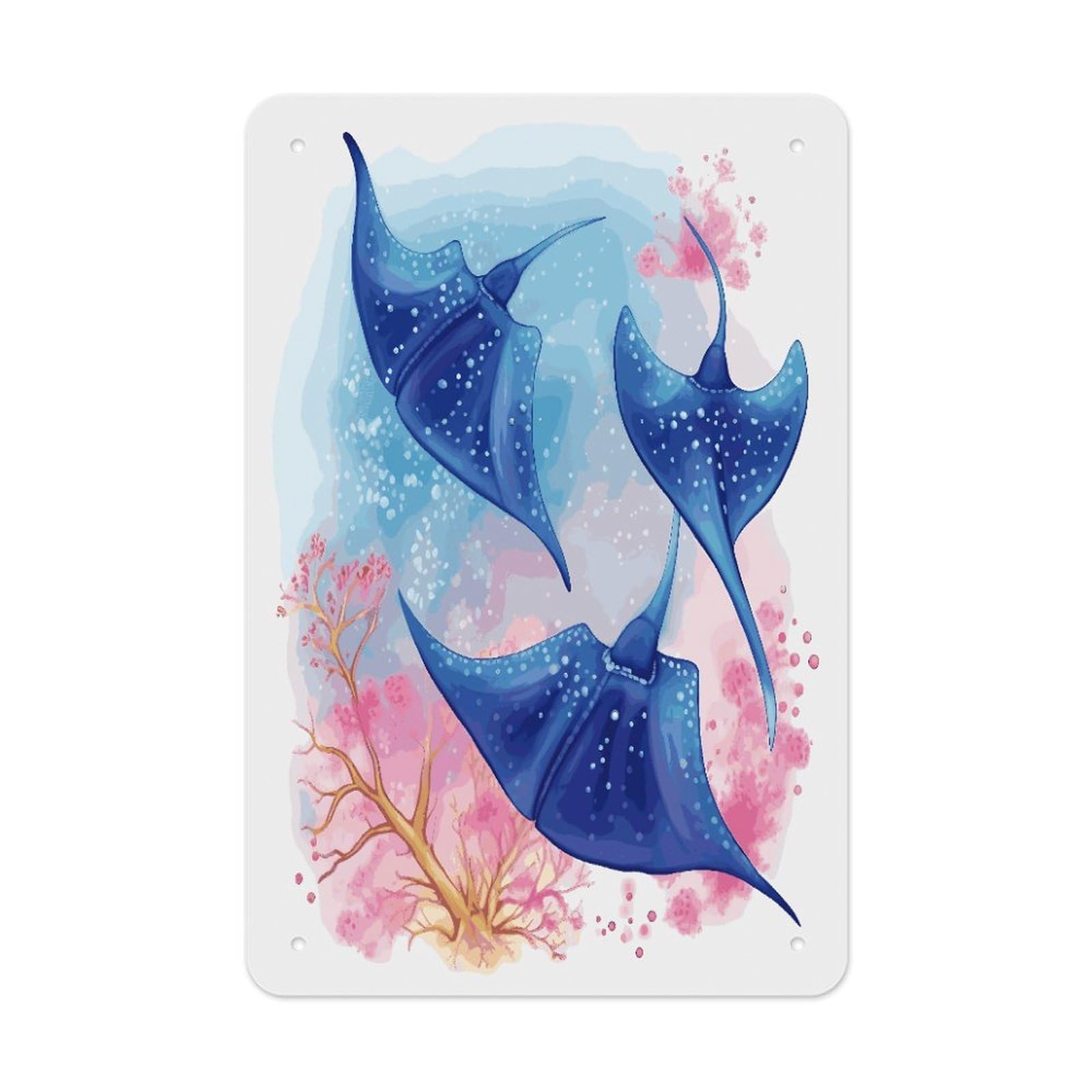 VstaDank Sea Animals Stingrays Metal Tin Signs Personalized Wall Art Prints Decoration Art Poster Funny Vintage Tin Sign Iron Sheet Painting Metal Signboard Decor Painting for Wall Decor