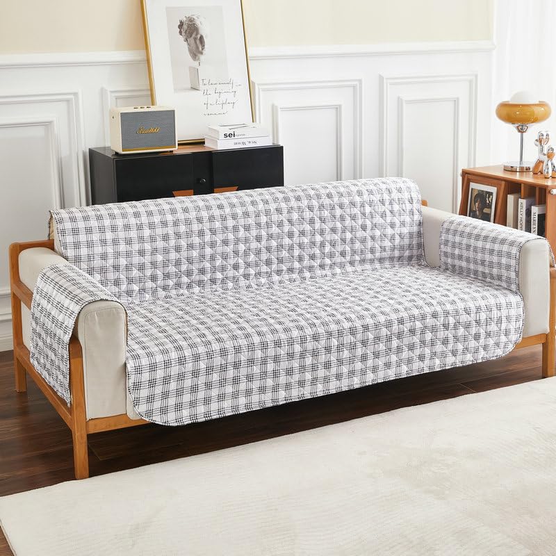 Housse de canapé lavable et facile à installer blanche 03