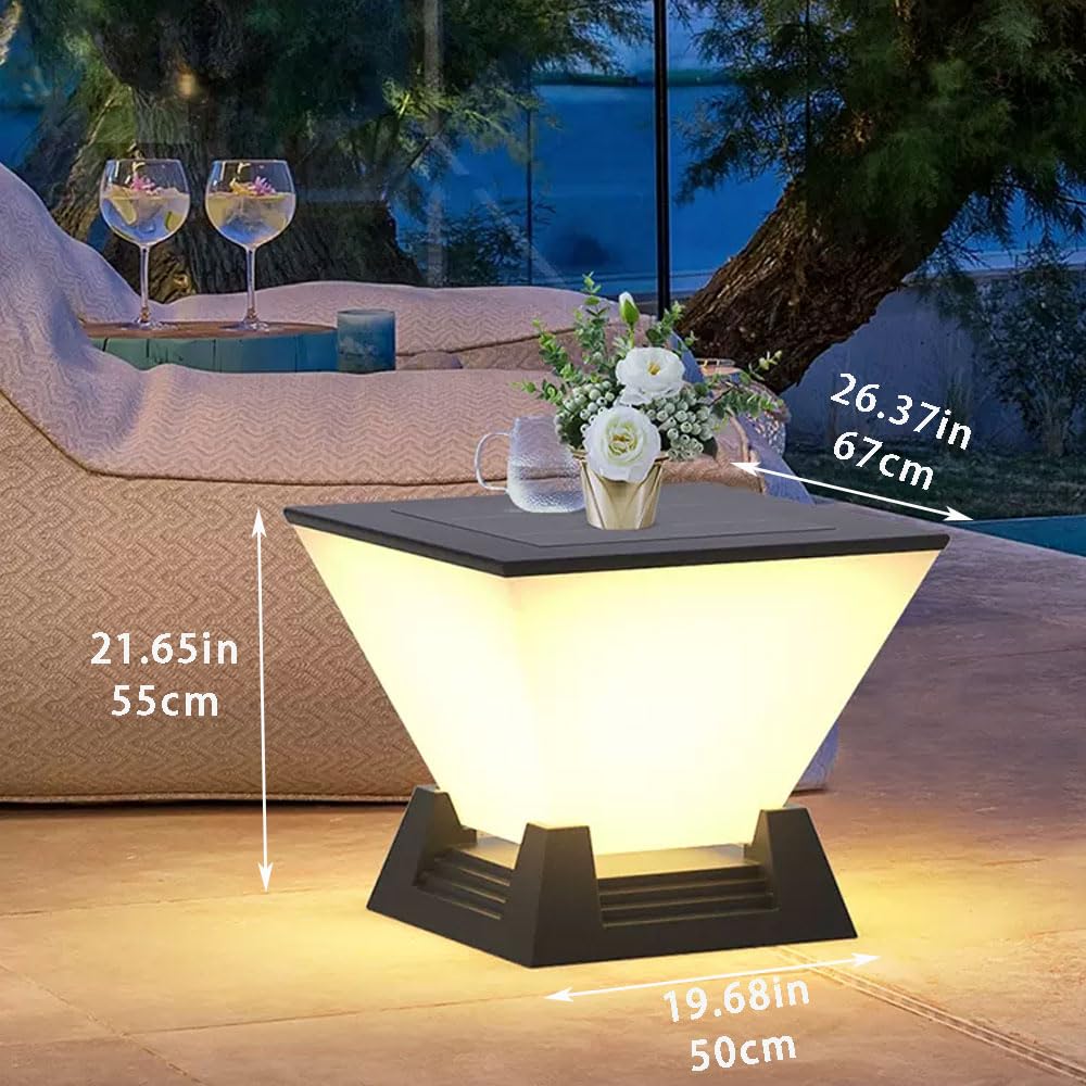 MOCHAMIK słupek świetlny na zewnątrz zewnętrzna wodoodporna kolumnowa na patio, pulpit balkon wspólnota oświetlenie wejściowe drzwi PC Cube lampka nocna na filarze LED Garden