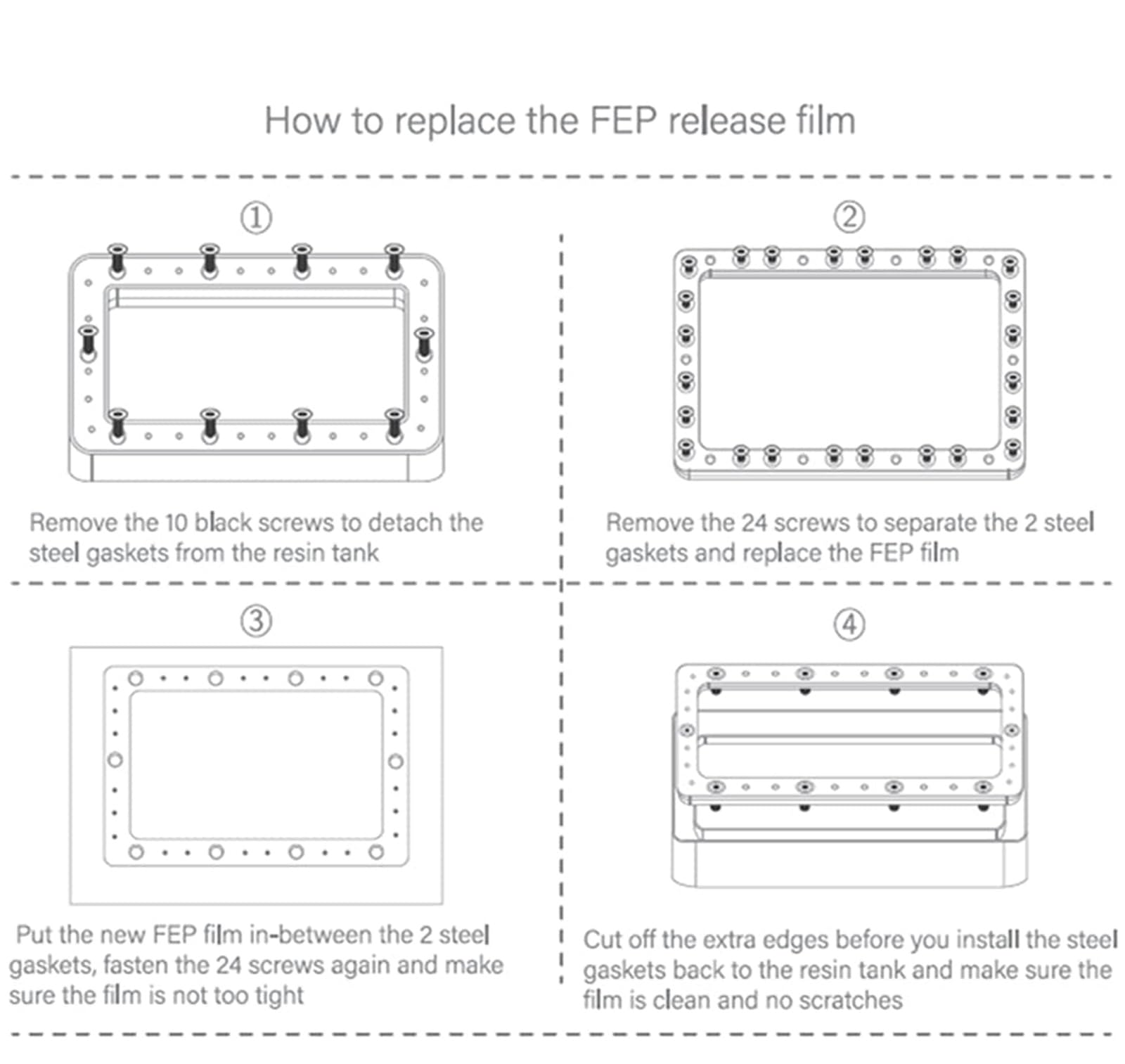 FEP-Folie 320 x 220 x 0,15 mm, for ELEGOO, Saturn 2, Saturn3, Sonic Mighty 8K, Photon M3, Photon M5, for Halot, Mage Resin 3D-Drucker Druckerdisplay-Schutzfolie(6PCS)