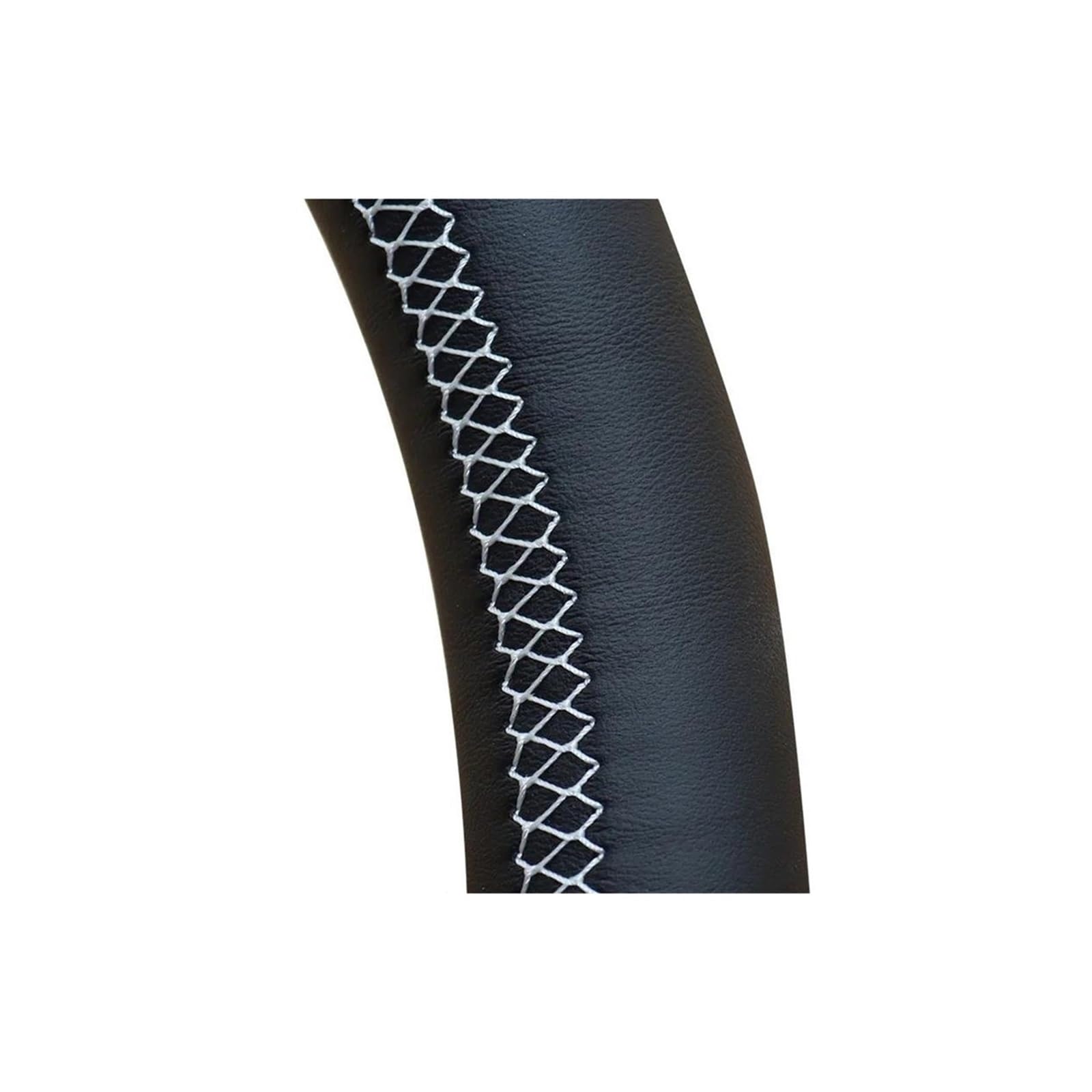 Funda de Volante de Cuero Negro para E60 530i E63 E64 635D Protector de Volante Funda para Volante de Coche MZEER (Hilo Amarillo)