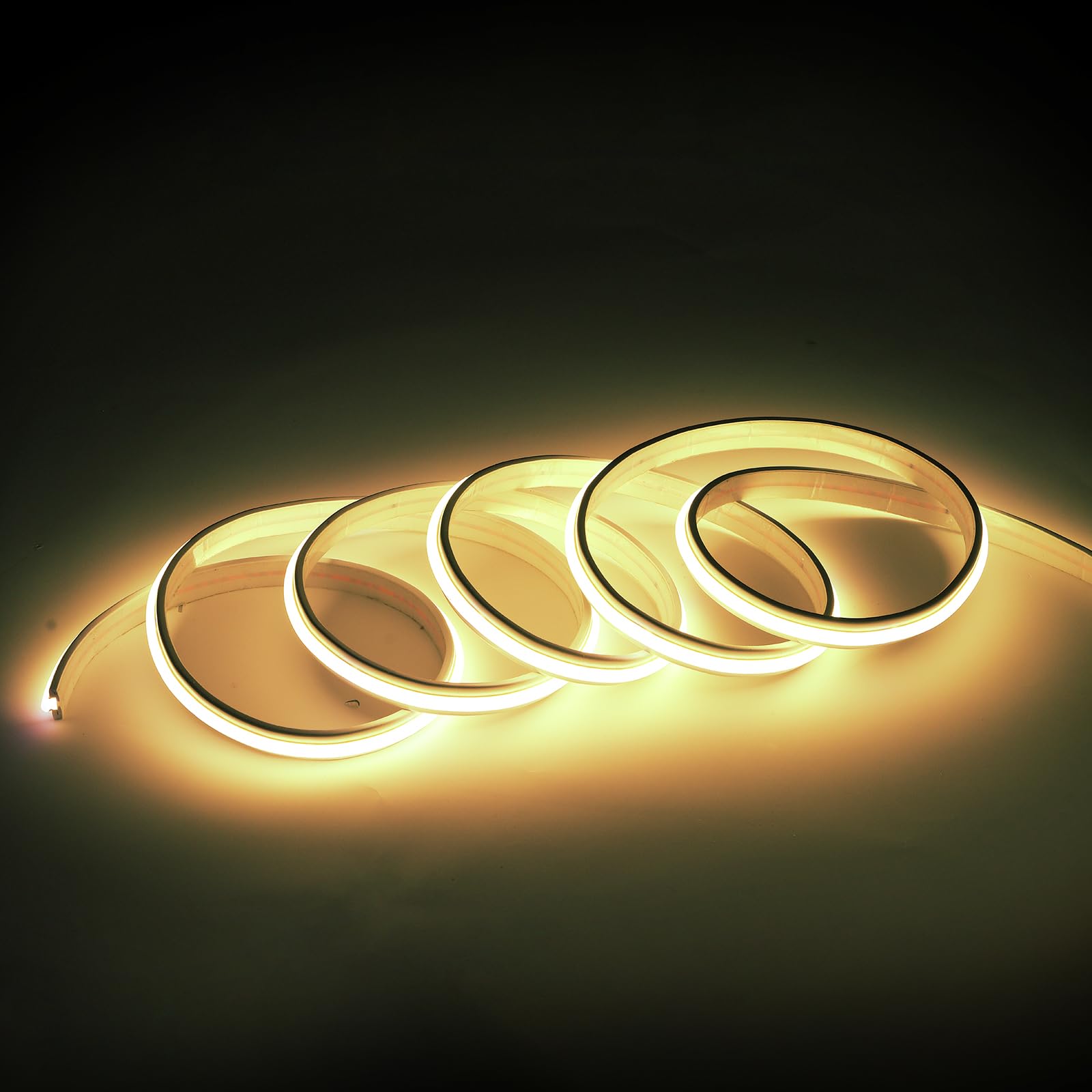 pcning 3 Meter COB LED Strip Selbstklebend AC 220V 230V Direktanschluss IP67 Wasserfest Fur Aussenbereich, 230 Volt LED Streifen mit Stecker 3000K Warmweiss (Warmweiß, 3M)