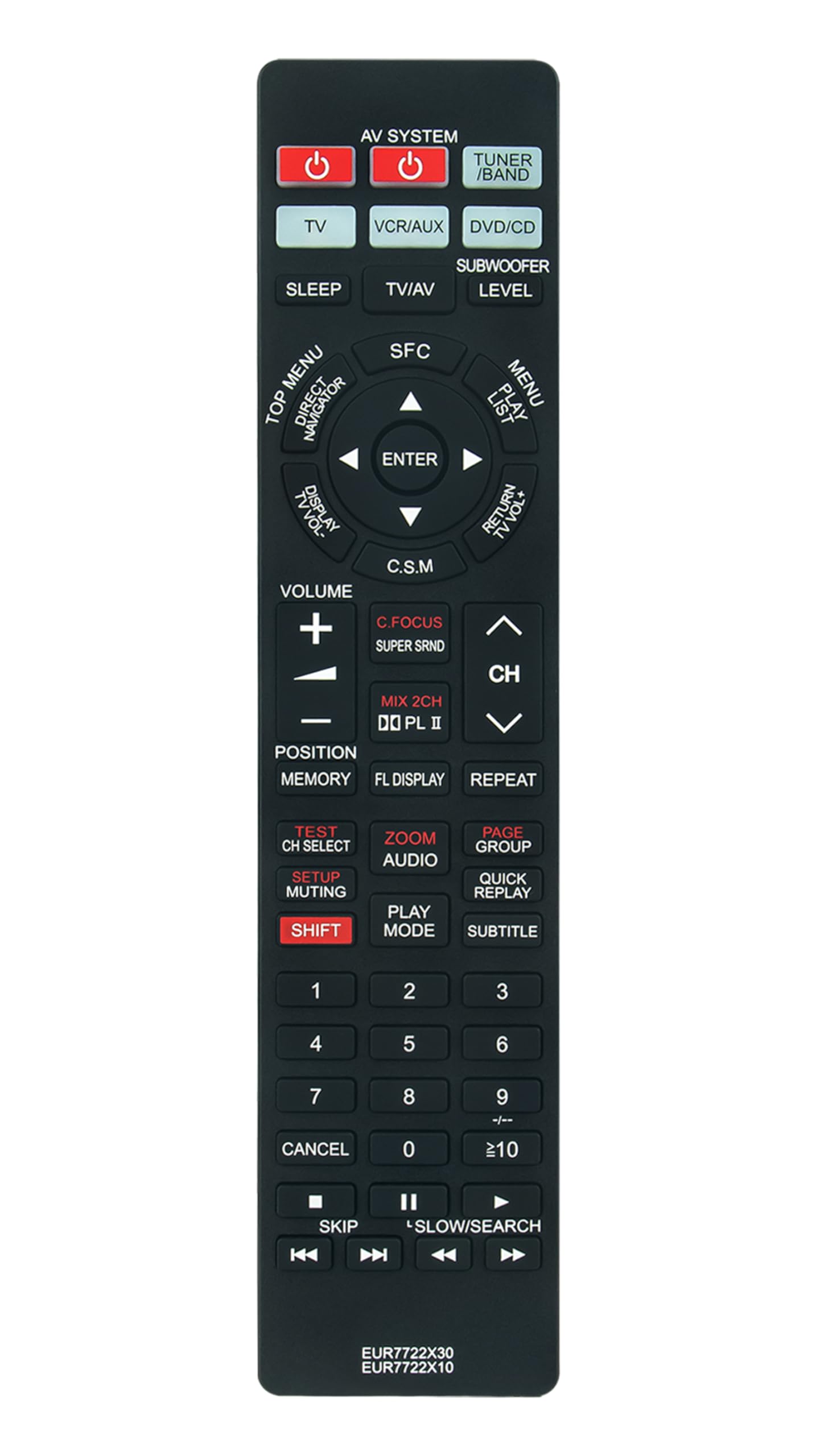 EUR7722X10 EUR7722X30 Replace Remote Control fit for Panasonic DVD Home Theater Sound System SC-HT878 SC-HT520 SC-HT870 SA-HT878 SA-HT870 SA-HT520 SB-FS878 SB-PF921 SB-FS520 SB-PC878 SB-PC920 SB-PC520