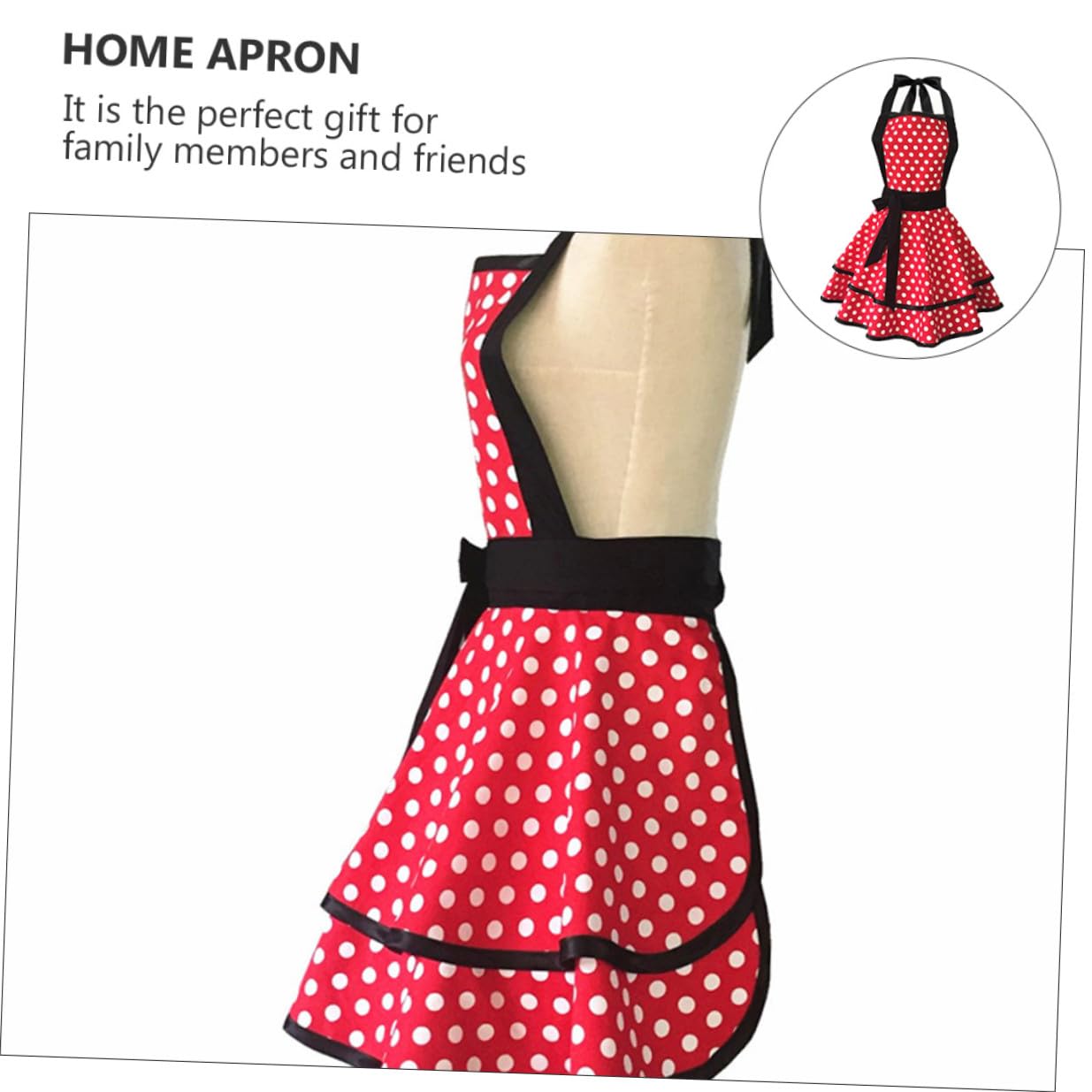 Toyvian Grembiule da Cucina Motivo a Pois in Cotone a Doppio Strato Design Stampato per Cucina e Lavoro in Hotel
