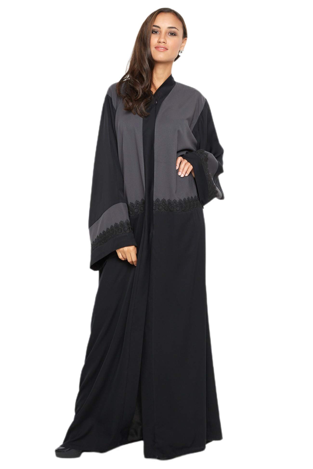 Nukhbaa Womens Premium Abaya Made With Fine Fabric, Comes With Matching Hijab AJ578A