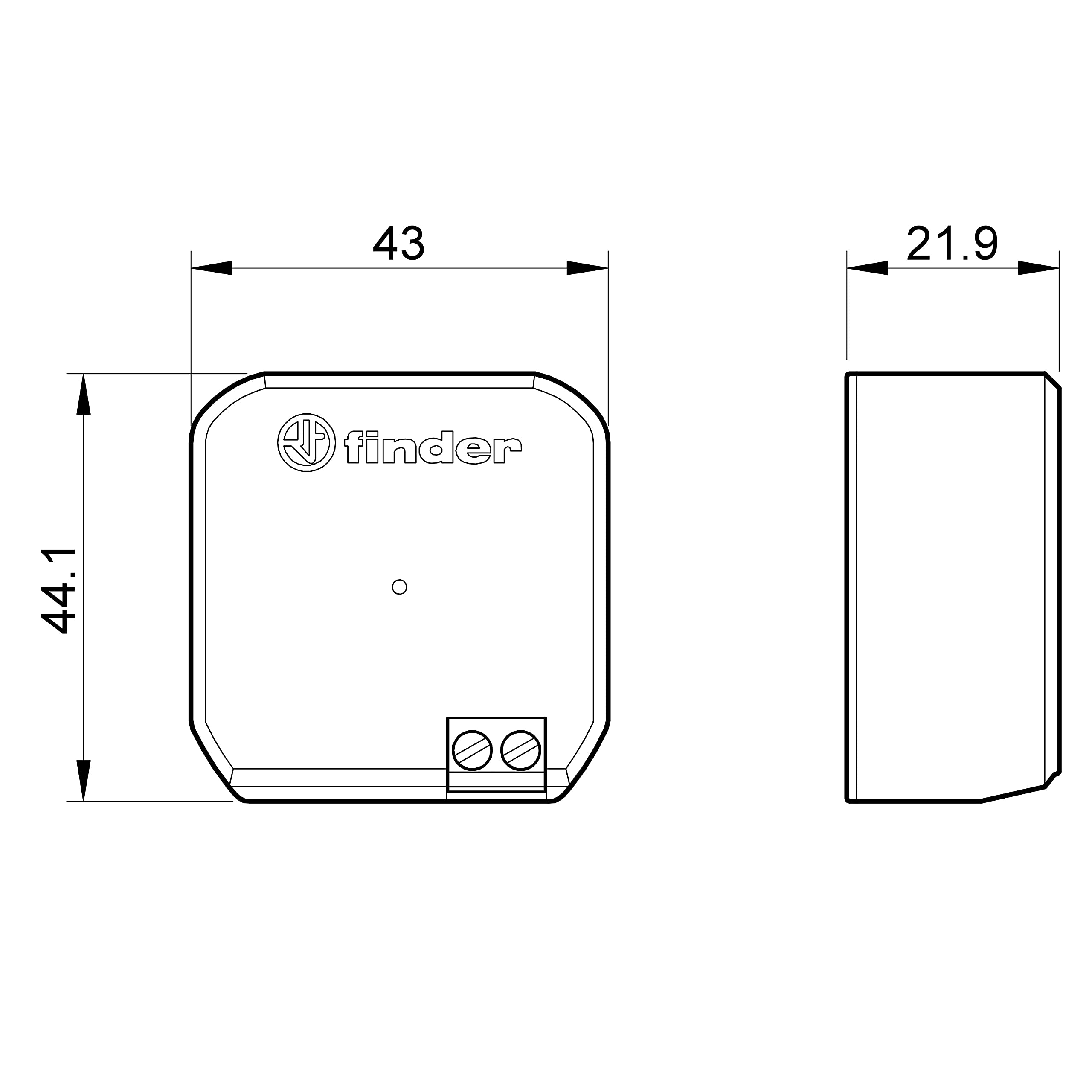 Finder Range Extender YESLY Tipo 1Y.E8.230, da incasso. Estende il campo d'azione del sistema YESLY di circa 10 metri in campo libero. Non necessita di configurazione.