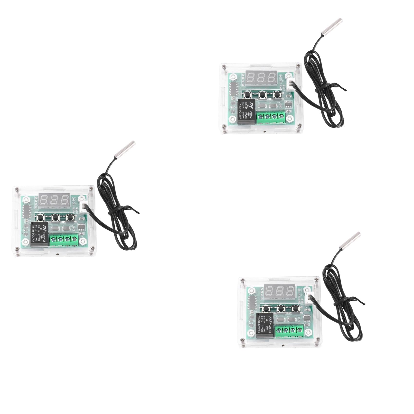 Jnchdghwa Green 3X W1209 Dc 12V Thermostat Temperature Control Switch Thermometer Controller With Digital Led Display With Case